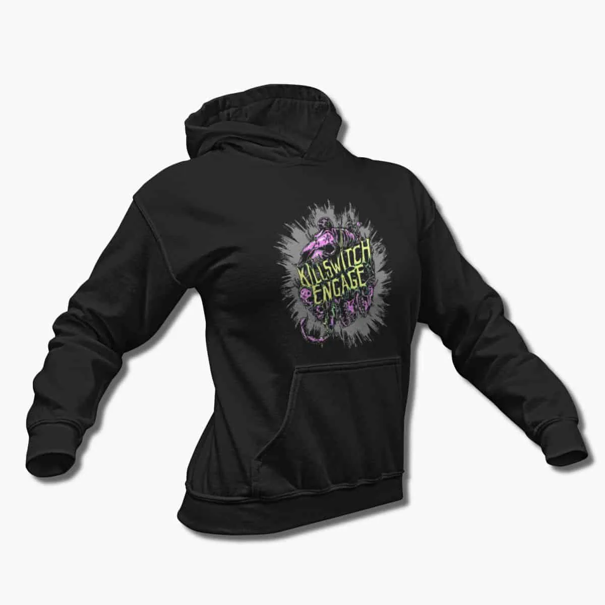 Killswitch Engage Band Hoodie, Killswitch Engage Artwork Hooded Sweatshirt, Metalcore Merchandise