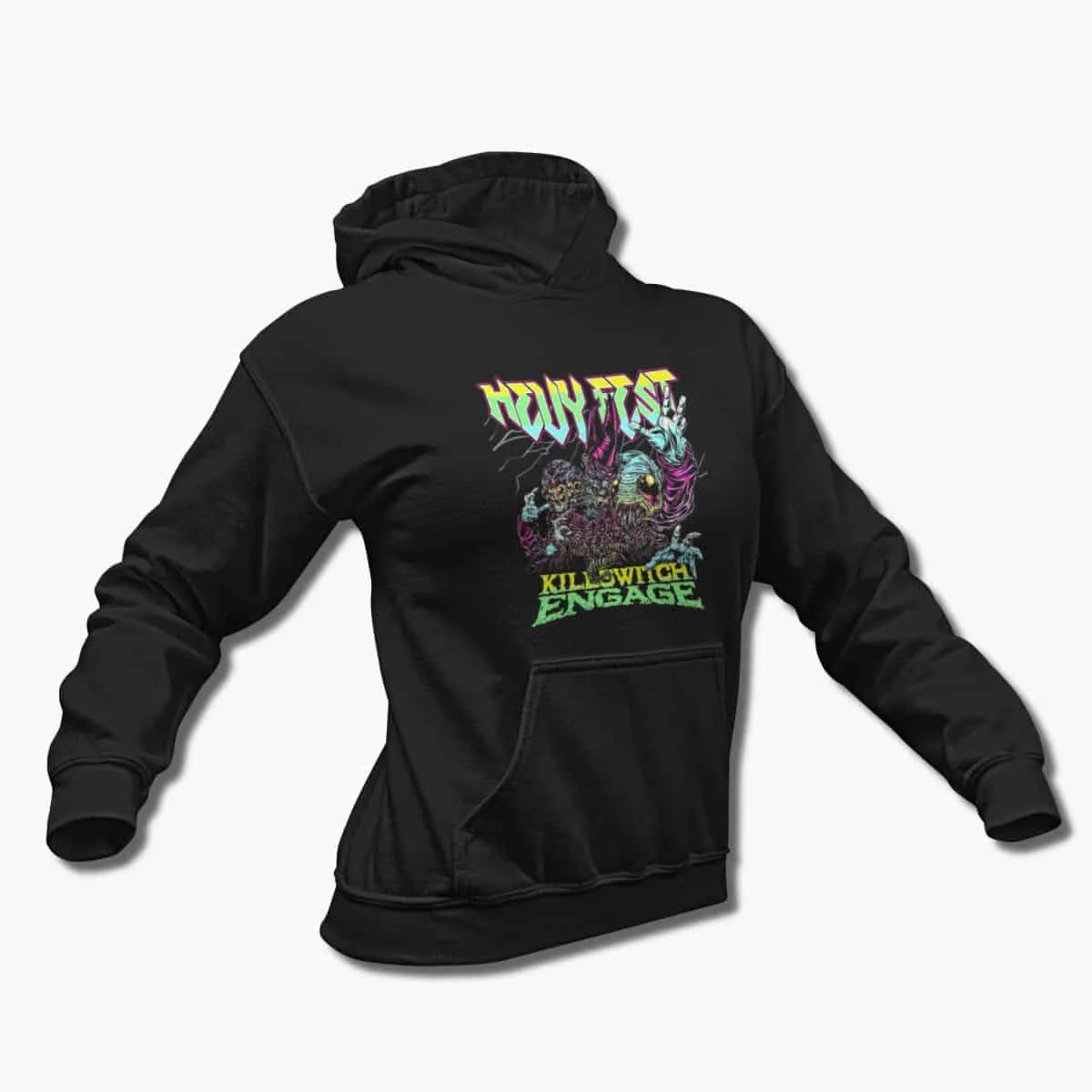Killswitch Engage Band Hoodie, Killswitch Engage Hevy Fest Artwork Hooded Sweatshirt, Metalcore Merchandise