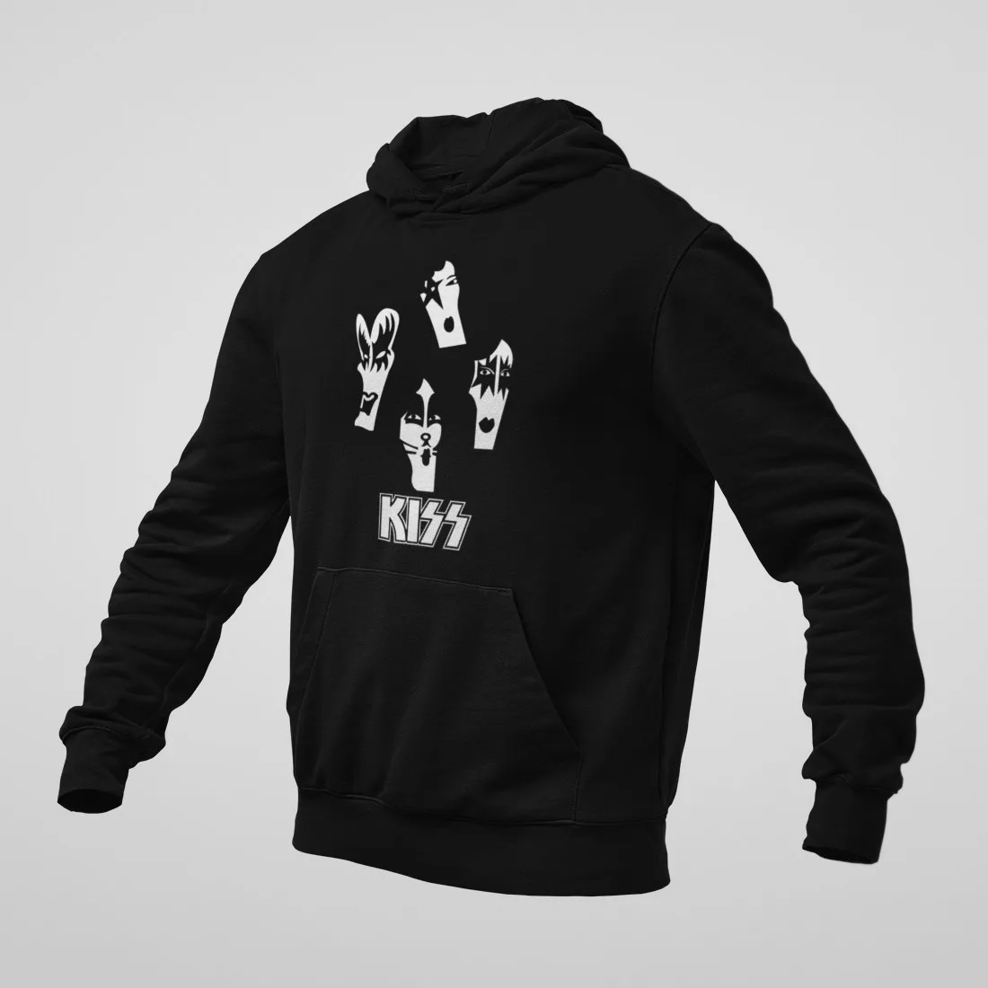 Kiss Hoodie, Kiss Artwork Black Sweatshirt