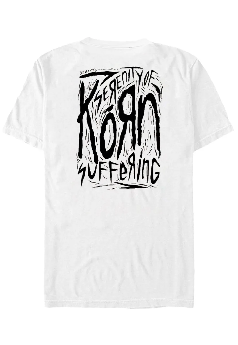 Korn Scratched Type White T-Shirt