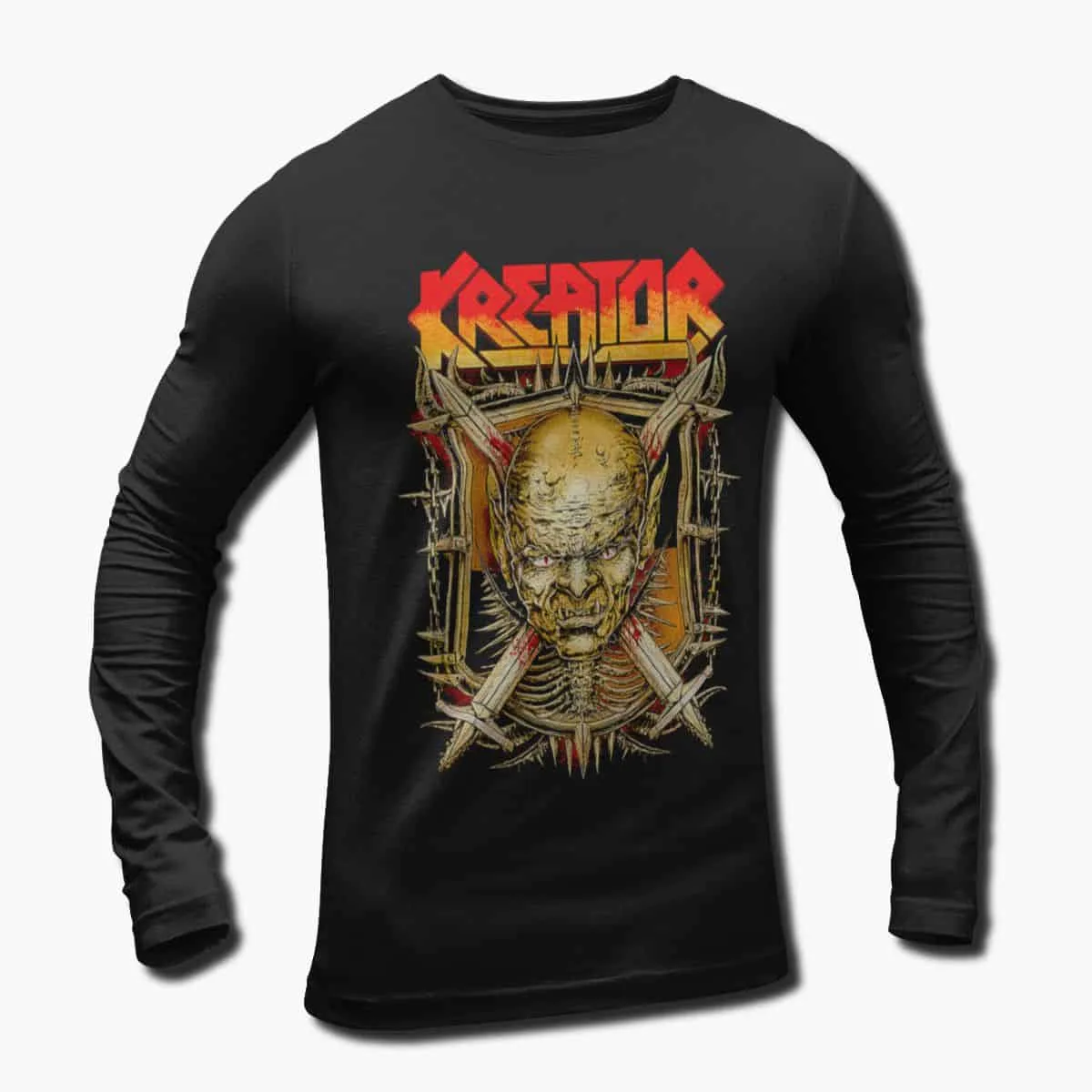 Kreator Band Long Sleeve T-Shirt, Kreator Oron Destiny Artwork Longsleeve T-Shirt, Thrash Metal Merch
