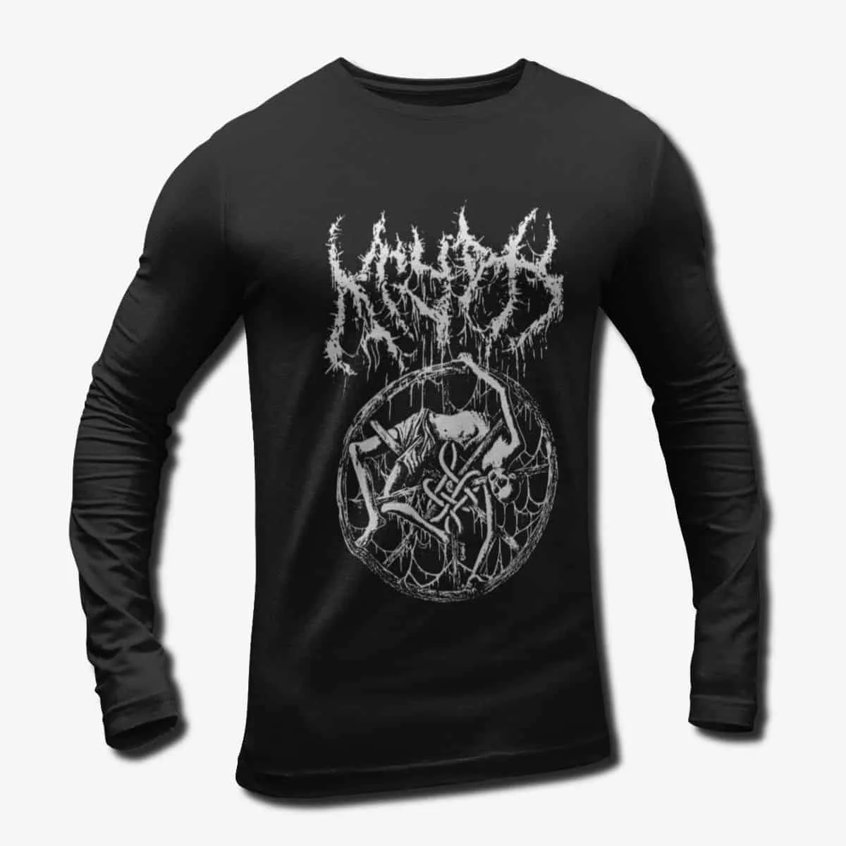 Krypts Band Long Sleeve T-Shirt, Krypts Logo Artwork Longsleeve Tee, Death Metal Merch