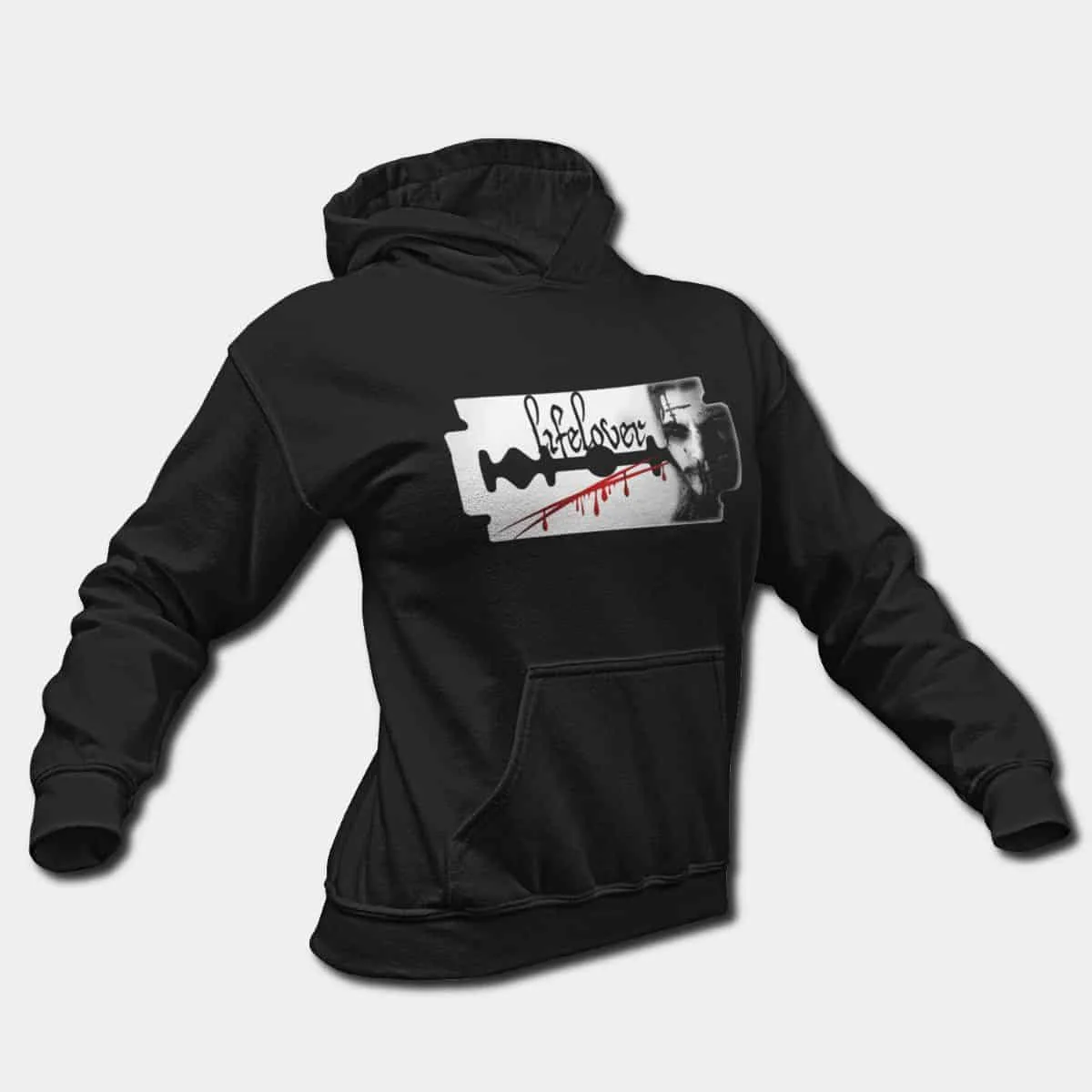 Lifelover Hoodie, Lifelover Artwork Hooded Sweatshirt, Black Metal Merch