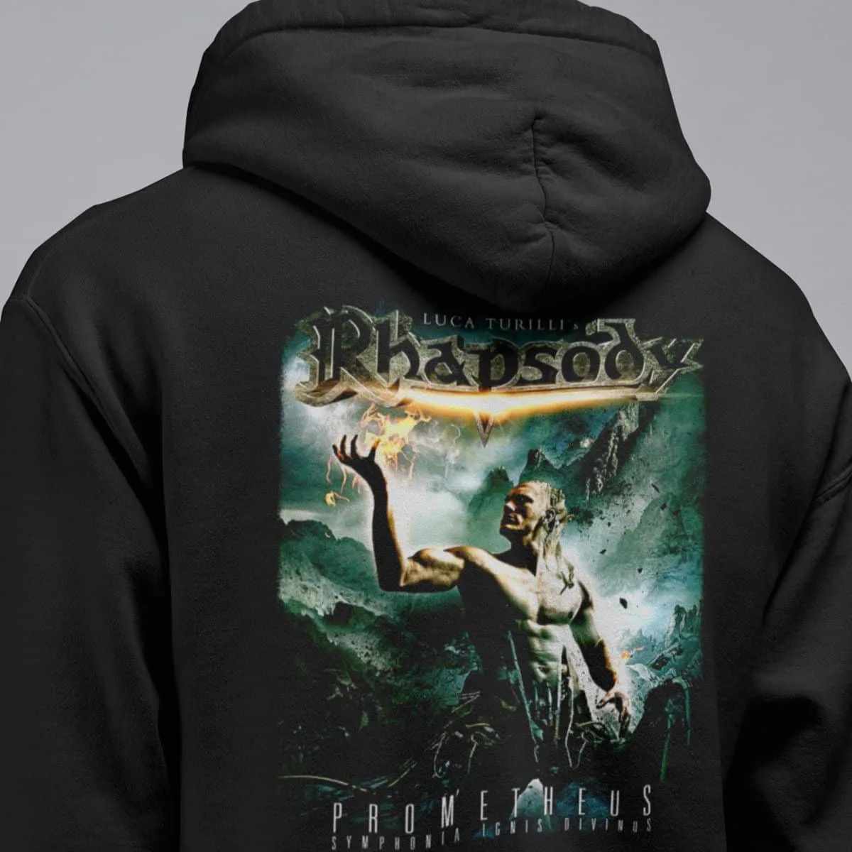 Luca Turilli Rhapsody Hoodie, Rhapsody Prometheus Hooded Sweatshirt, Symphonia Ignis Divinus, Symphonic Power Metal Merch