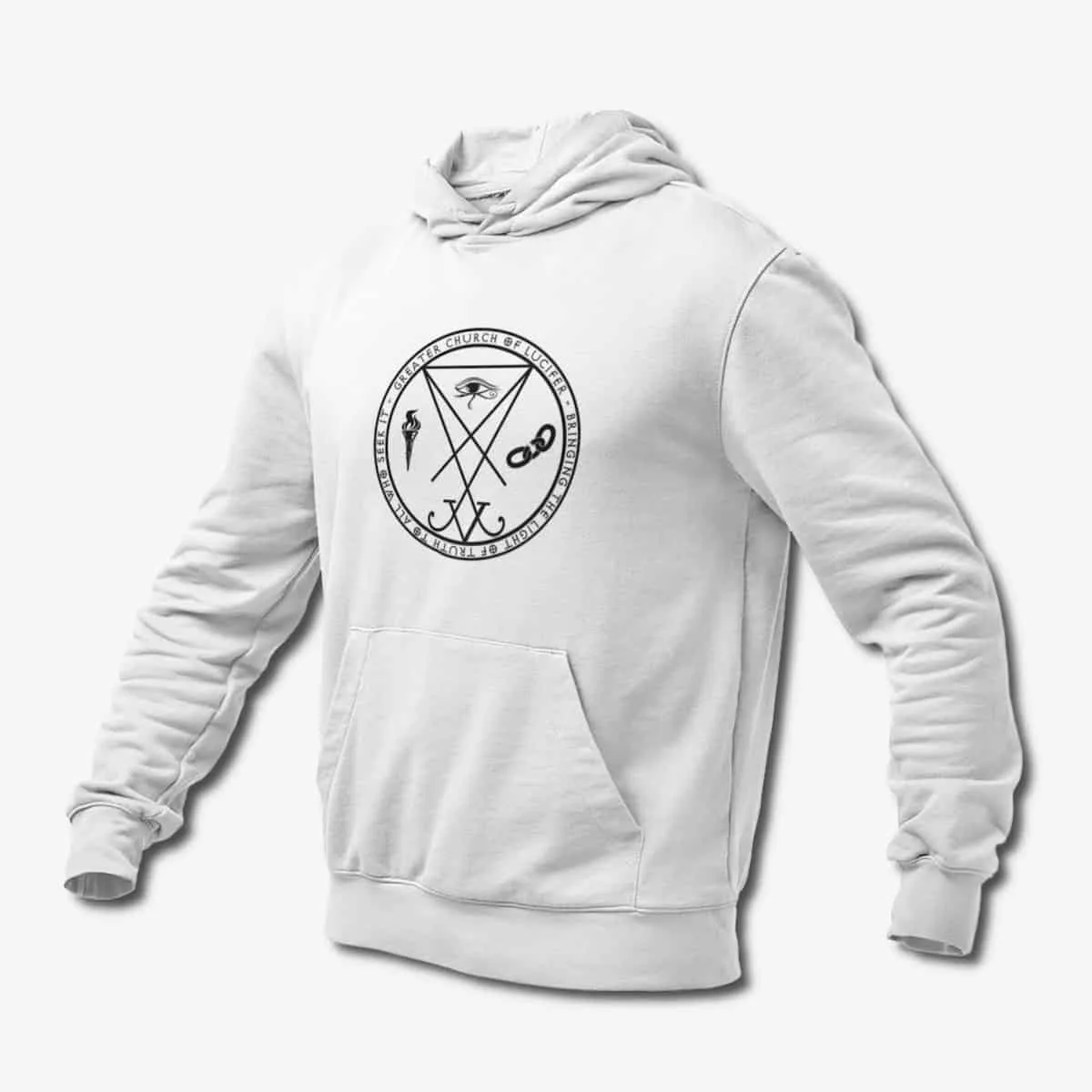 Lucifer Hoodie, Sigil of Lucifer White Hoodie