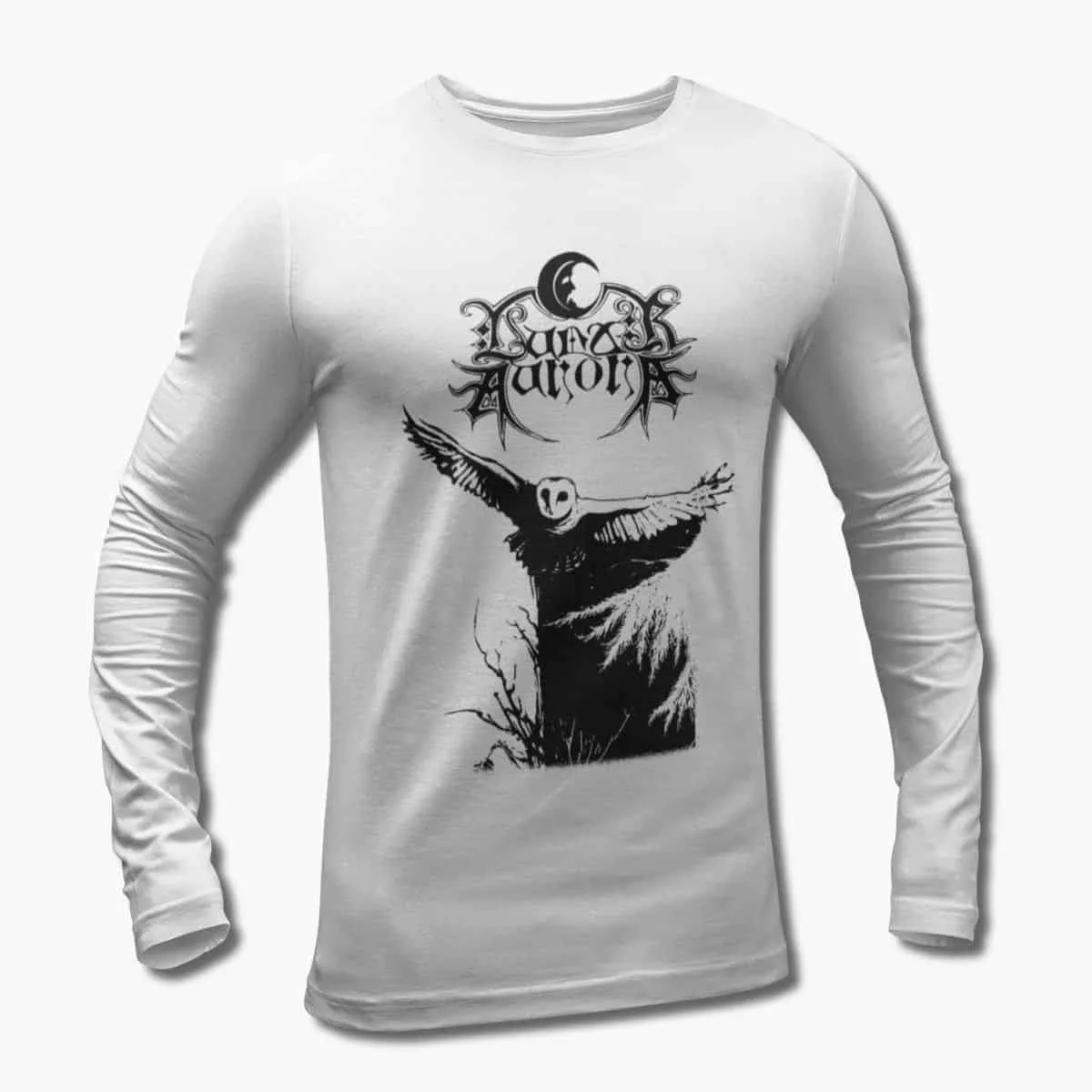 Lunar Aurora Band Long Sleeve T-Shirt, Lunar Aurora Hoagascht Artwork Longsleeve T-Shirt, Black Metal Merch