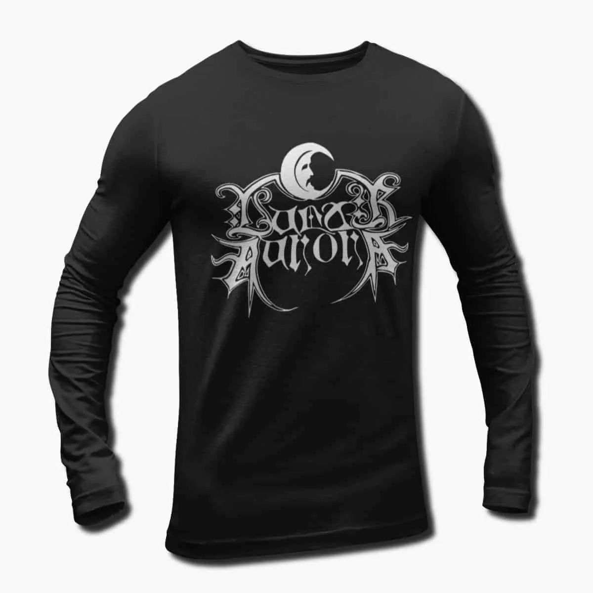 Lunar Aurora Band Long Sleeve T-Shirt, Lunar Aurora Logo Longsleeve T-Shirt, Black Metal Merch