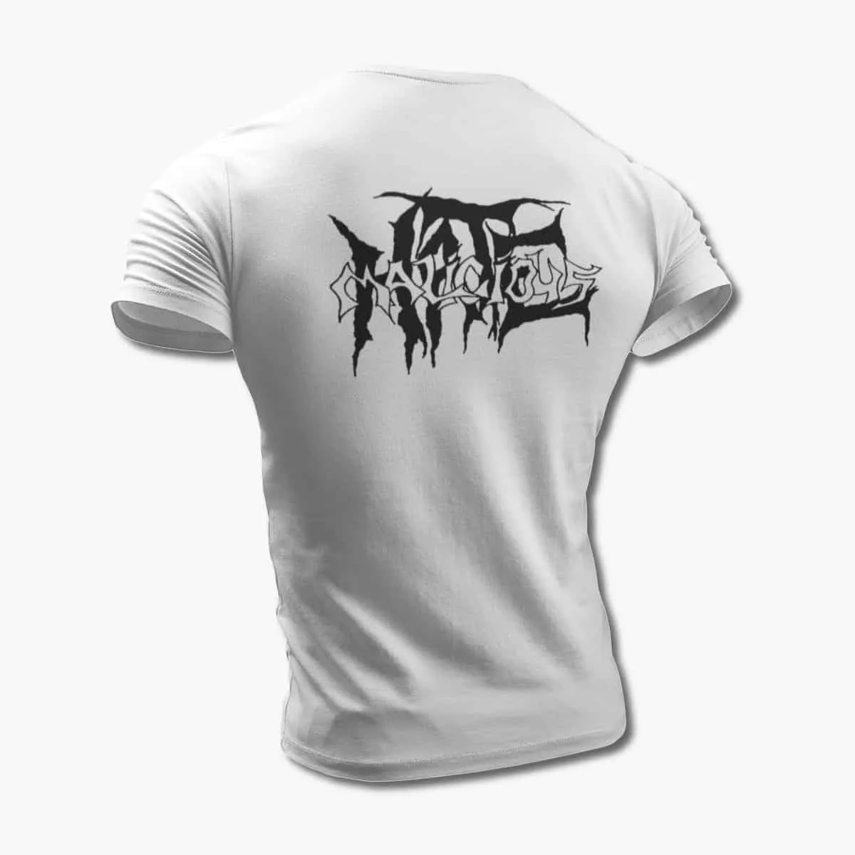 Malicious Hate T-Shirt, Malicious Hate Logo White T-Shirt, Brutal Death Metal Merchandise