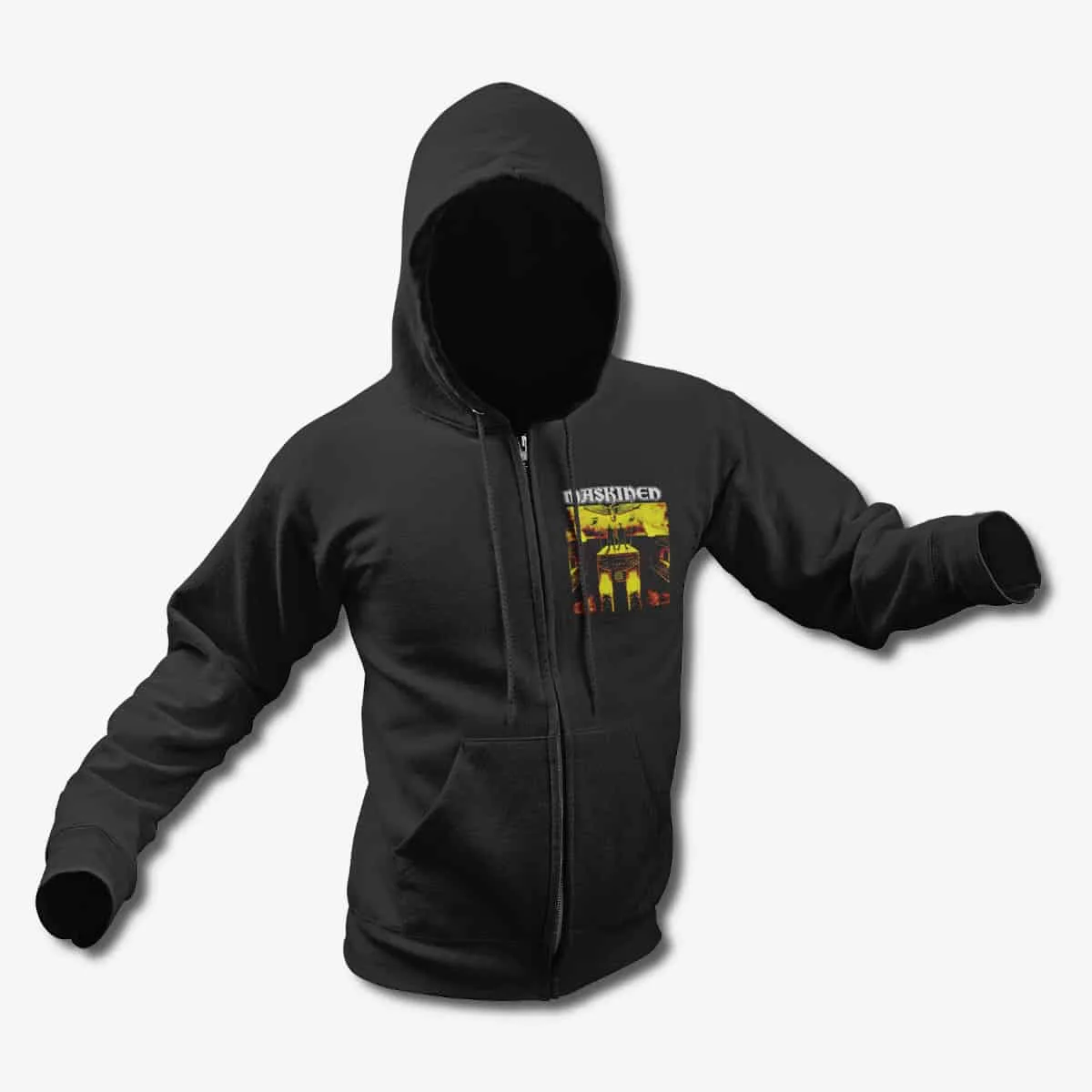 Maskinen Zip Up Hoodie, Maskinen Stora Fötter Stora Skor Black Zip Hoodie