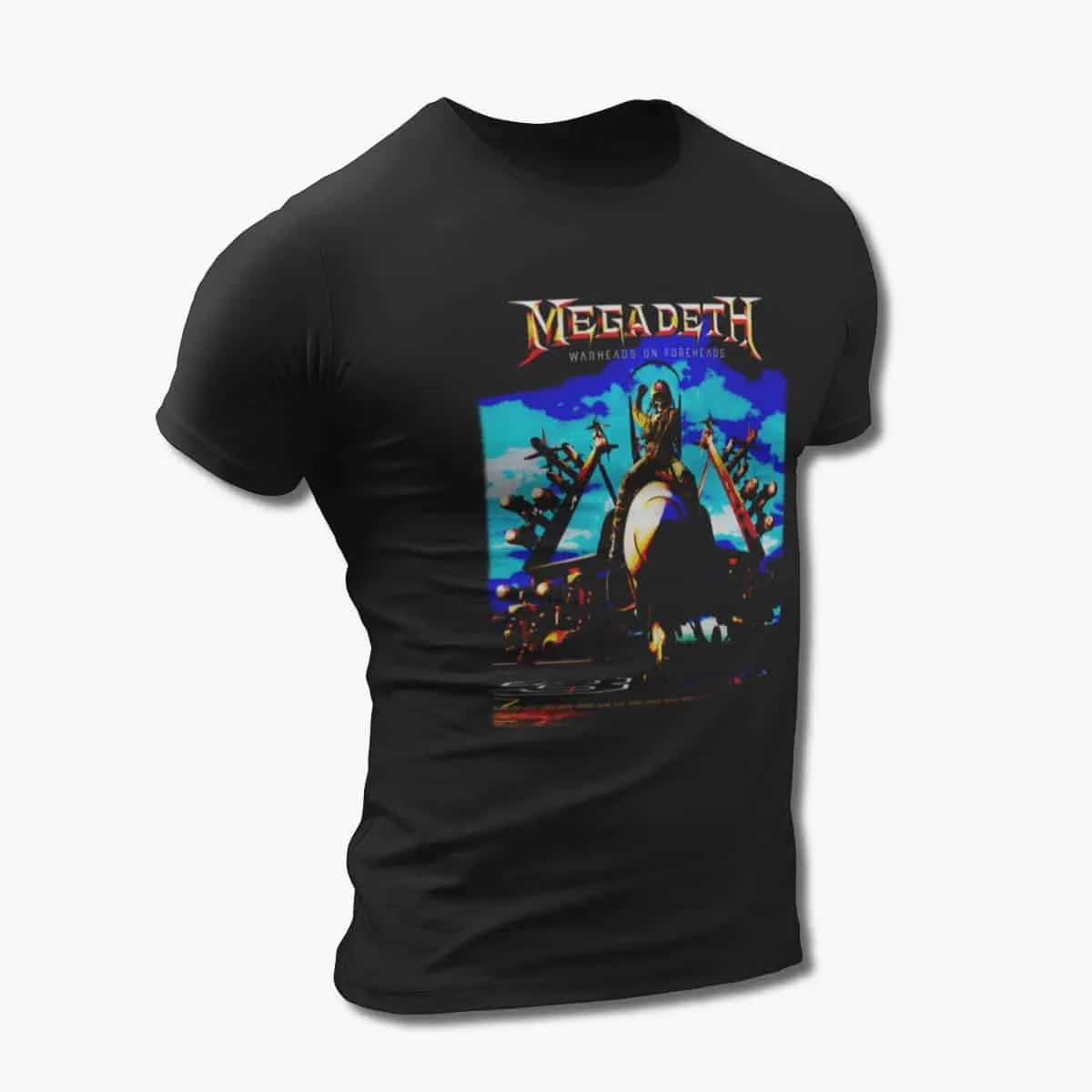 Megadeth Band T-Shirt, Megadeth Warheads On Foreheads Black T-Shirt, Thrash Metal Merchandise