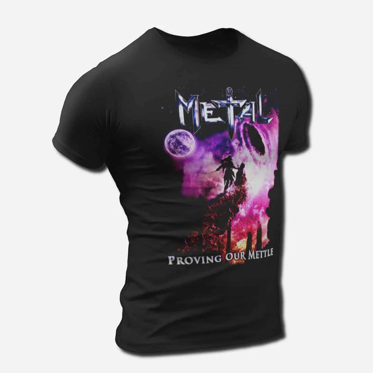 Metal Band T-Shirt, Metal Proving Our Mettle T-Shirt, Heavy Metal, Power Metal Merch