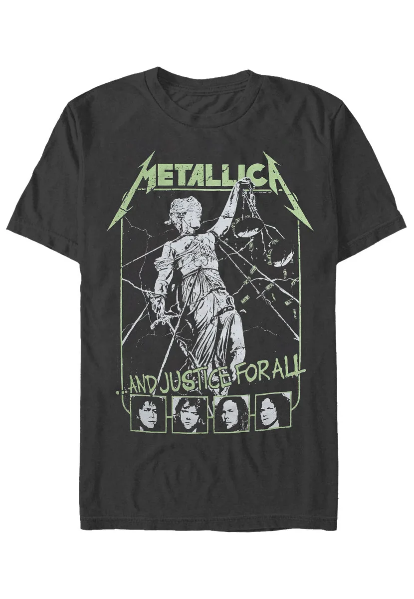 Metallica Justice Faces Charcoal T-Shirt