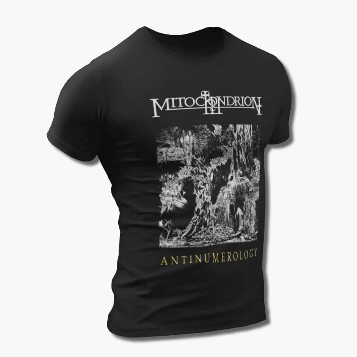 Mitochondrion Band T-Shirt, Mitochondrion Antinumerology Artwork T-Shirt, Black Metal Merch