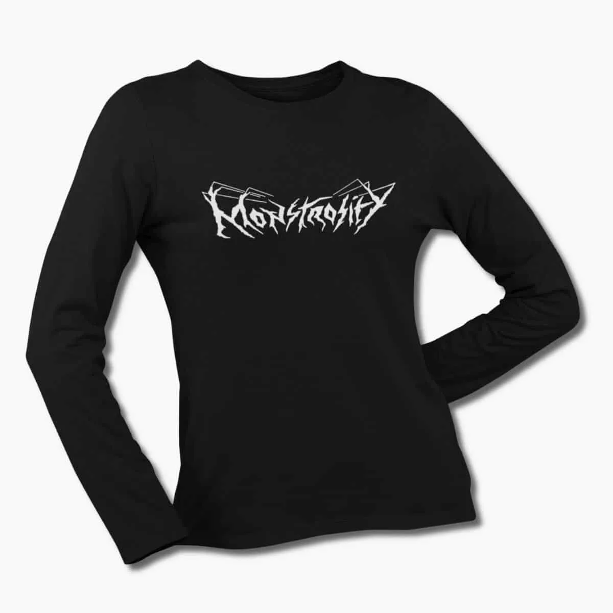 Monstrosity Band Long Sleeve T-Shirt, Monstrosity Logo Black Longsleeve T-Shirt, Death Metal Merchandise