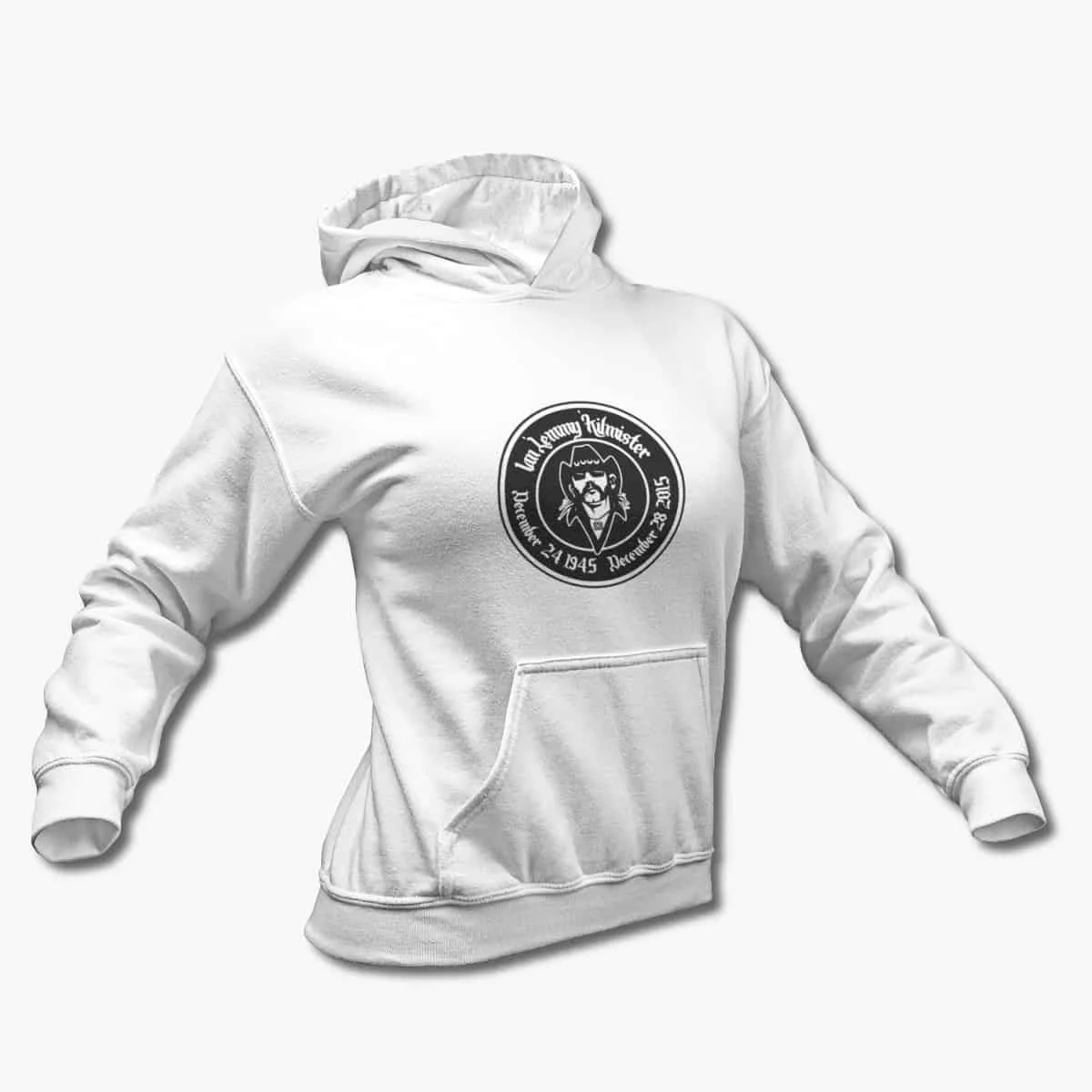 Motorhead Hoodie, Motörhead Ian Lemmy Kilmister White Hooded Sweatshirt, Heavy Metal Merchandise