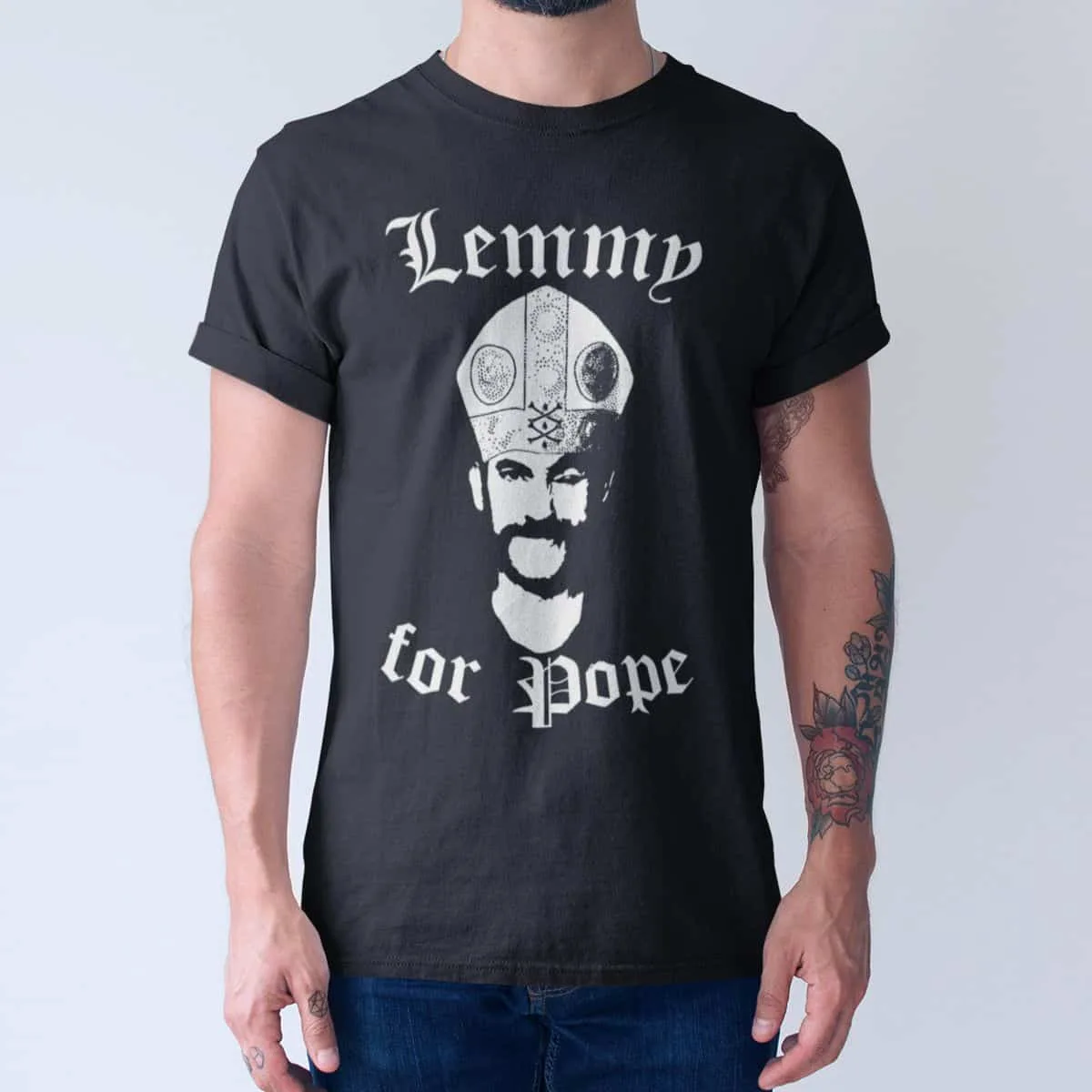 Motorhead T-Shirt, Motörhead Lemmy for Pope Black T-Shirt, Heavy Metal Merch
