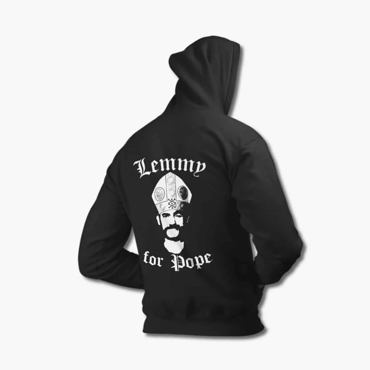 Motorhead Zip Up Hoodie, Motörhead Lemmy for Pope Black Zipper Hooded Sweatshirt, Heavy Metal Merchandise