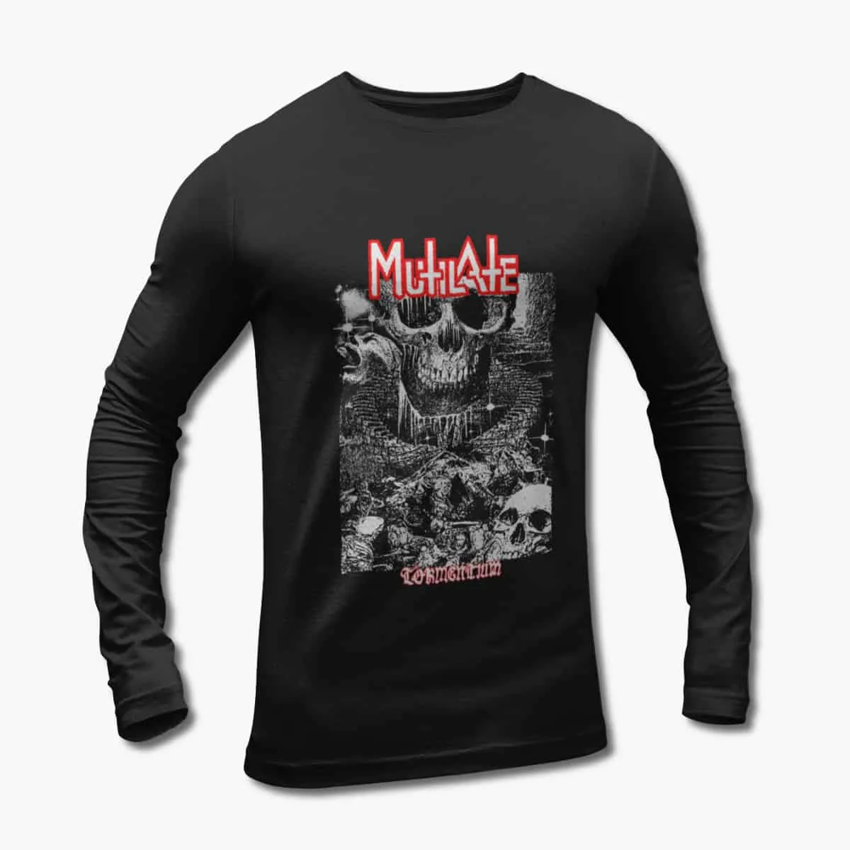 Mutilate Long Sleeve T-Shirt, Mutilate Artwork Black Longsleeve T-Shirt, Death Metal Merchandise