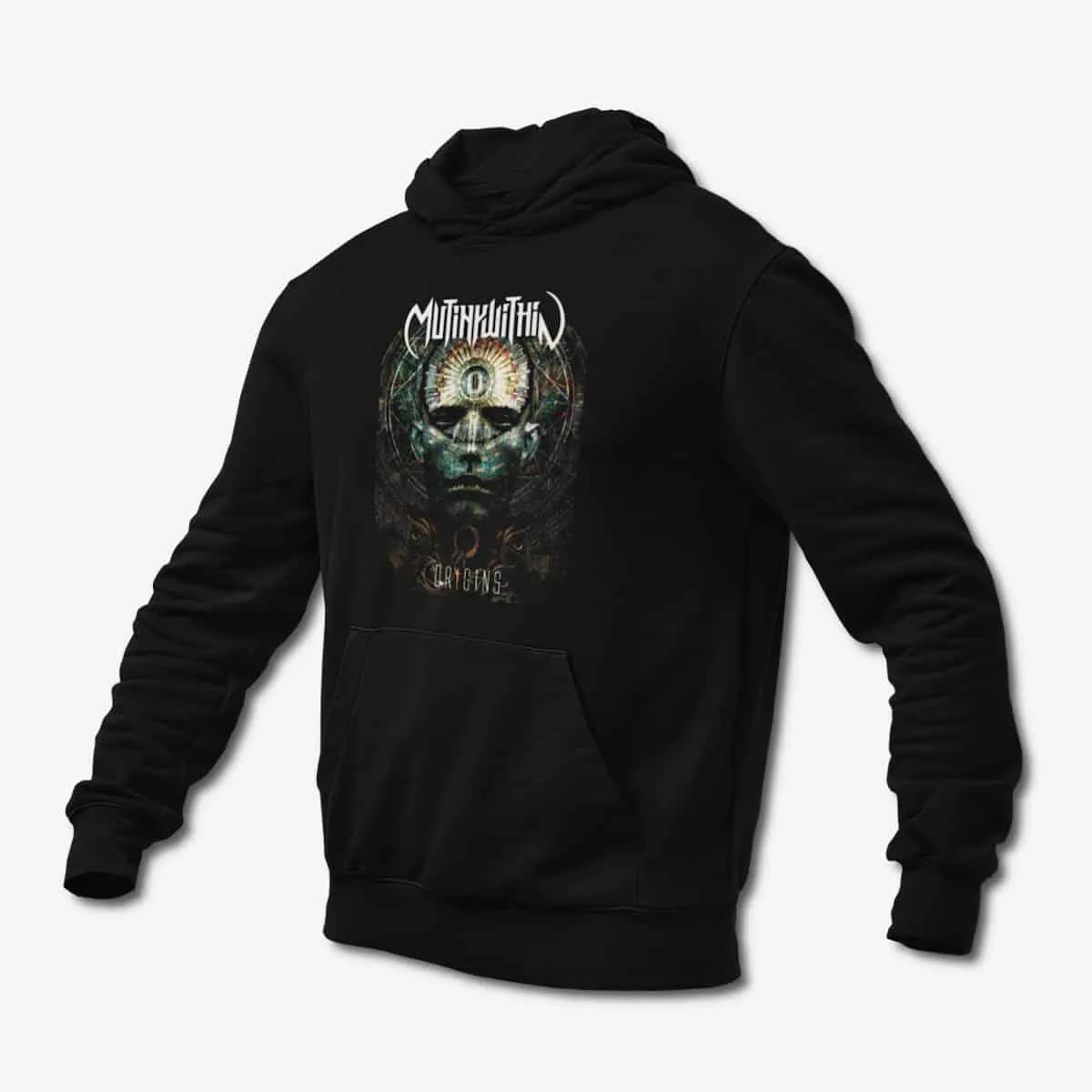 Mutiny Within Hoodie, Mutiny Within Origins Black Hoodie, Melodic Death Metal Merchandise