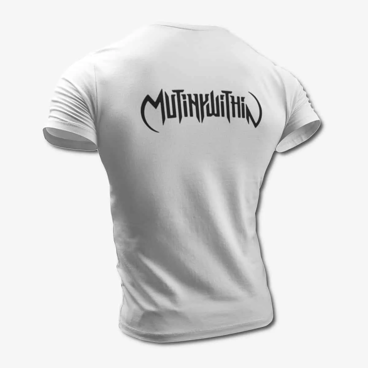 Mutiny Within T-Shirt, Mutiny Within Logo White T-Shirt, Melodic Death Metal Merchandise
