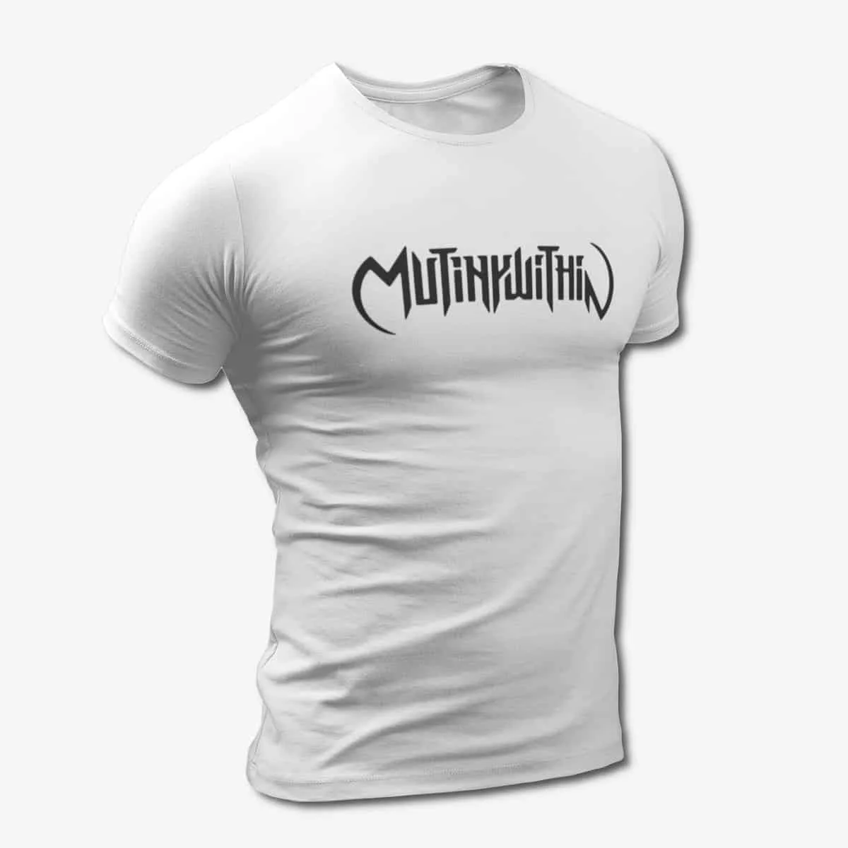 Mutiny Within T-Shirt, Mutiny Within Logo White T-Shirt, Melodic Death Metal Merchandise
