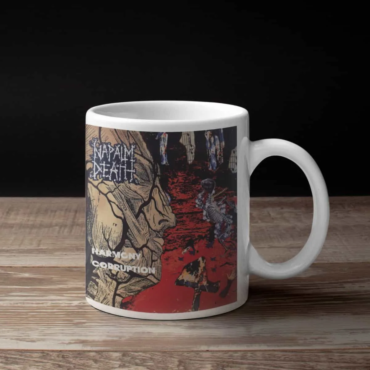 Napalm Death Coffee Mug, Napalm Death Harmony Corruption Coffee Mug