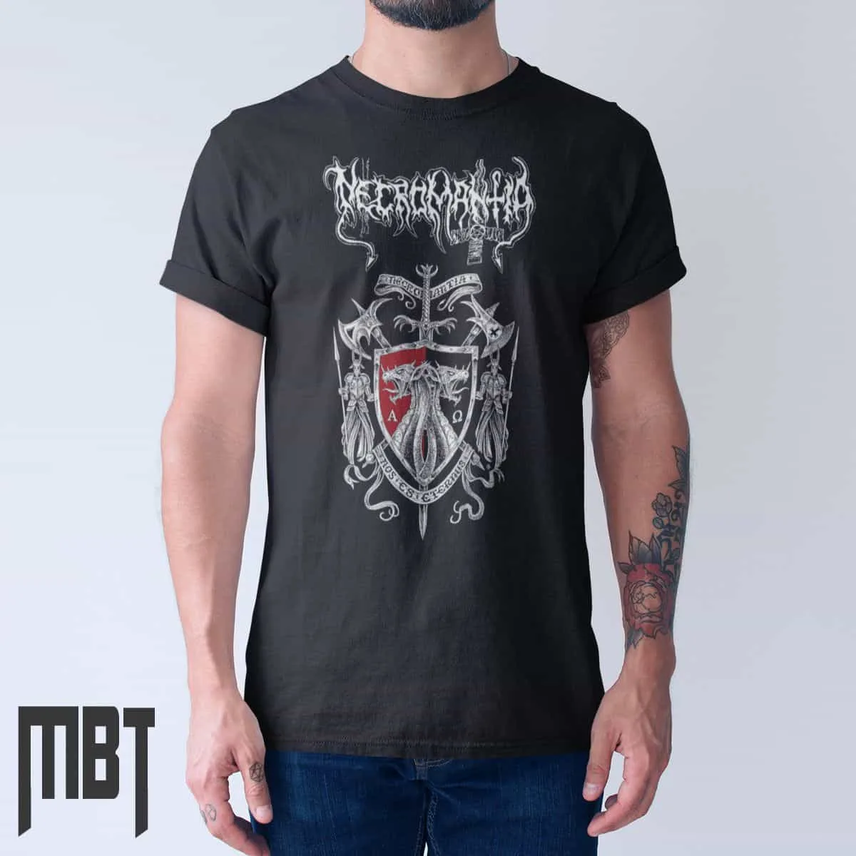 Necromantia Band T-Shirt, Necromantia Nekromanteion Cover T-Shirt, Black Metal Merch