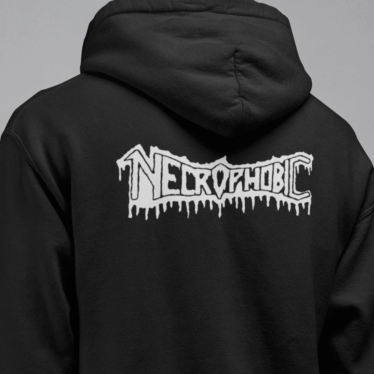 Necrophobic Band Hoodie, Necrophobic Old Logo Hooded Sweatshirt, Black Metal Merch