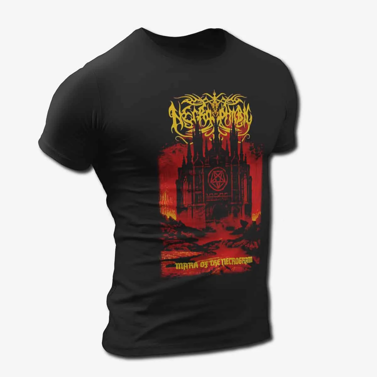 Necrophobic Band T-Shirt, Necrophobic Mark of The Necrogram Artwork T-Shirt, Black Metal Merch