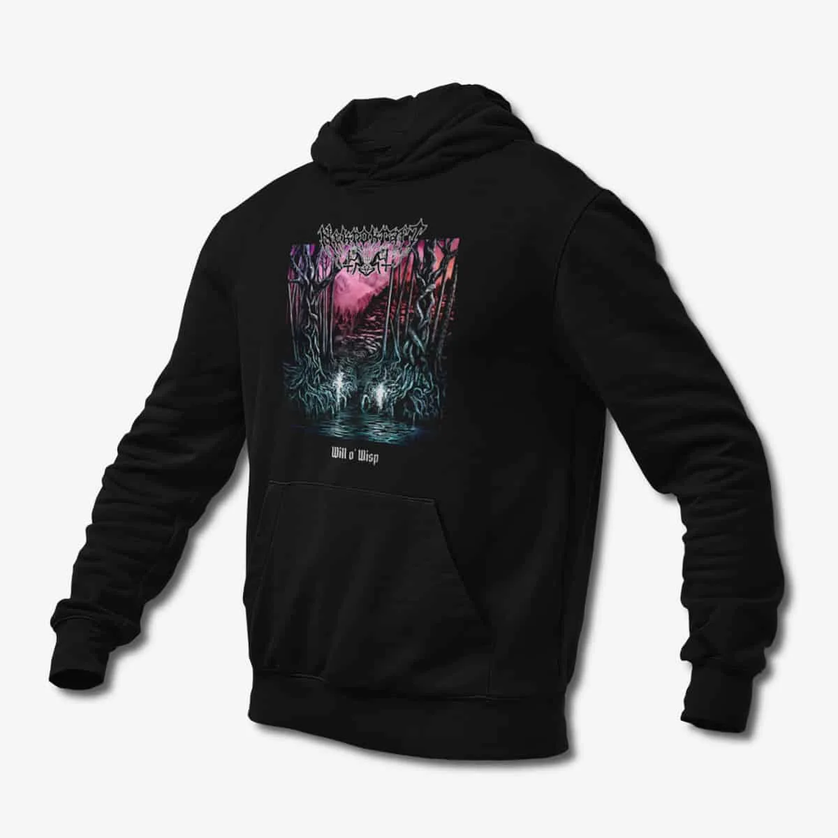Nekrokraft Hoodie, Nekrokraft Will o' Wisp Black Hoodie, Black Metal Merchandise