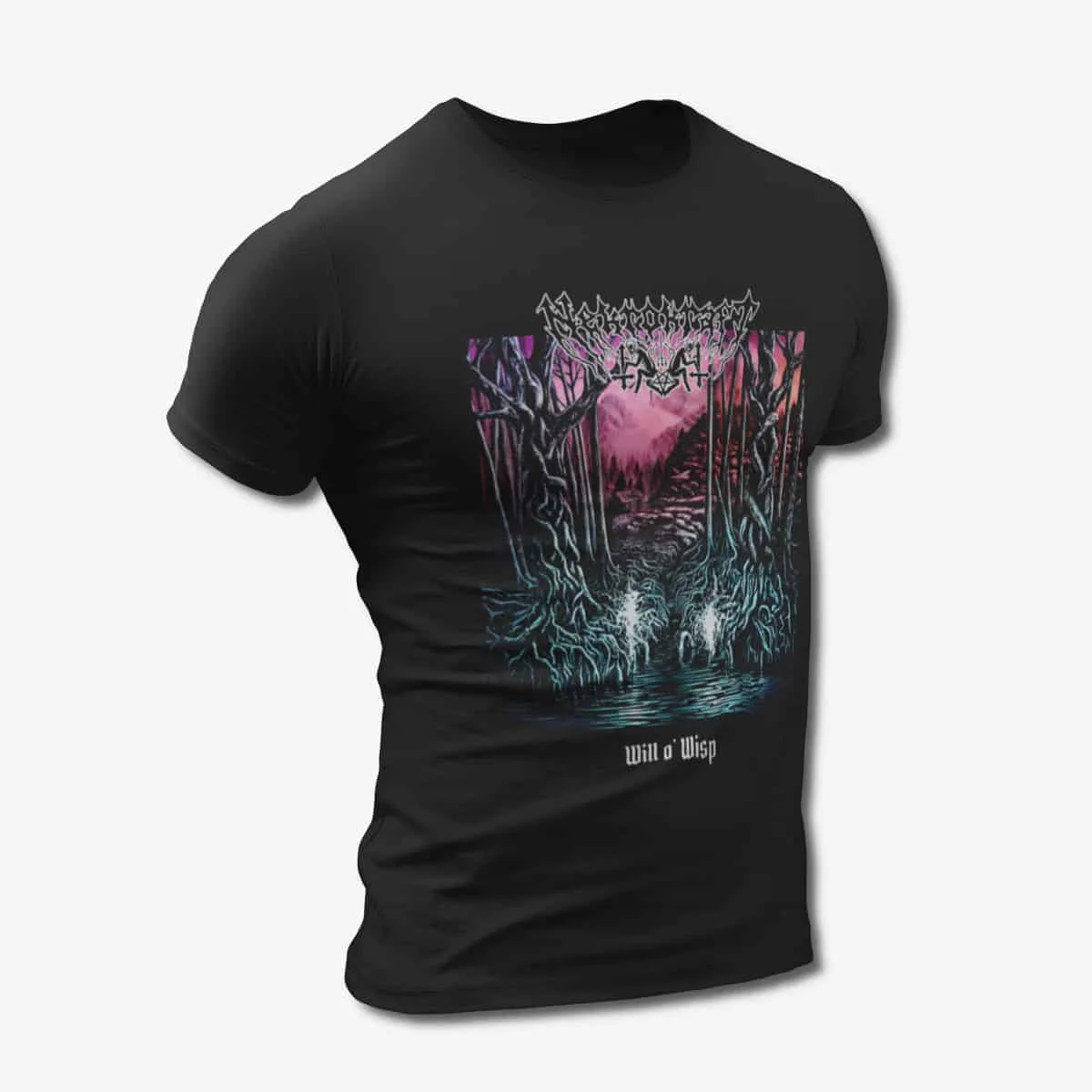 Nekrokraft T-Shirt, Nekrokraft Will o' Wisp Black T-Shirt, Black Metal Merchandise