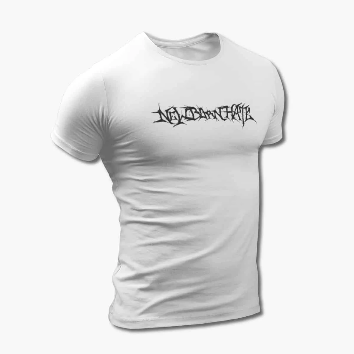 New Born Hate T-Shirt, New Born Hate Logo White T-Shirt, Thrash Metal, Death Metal Merchandise