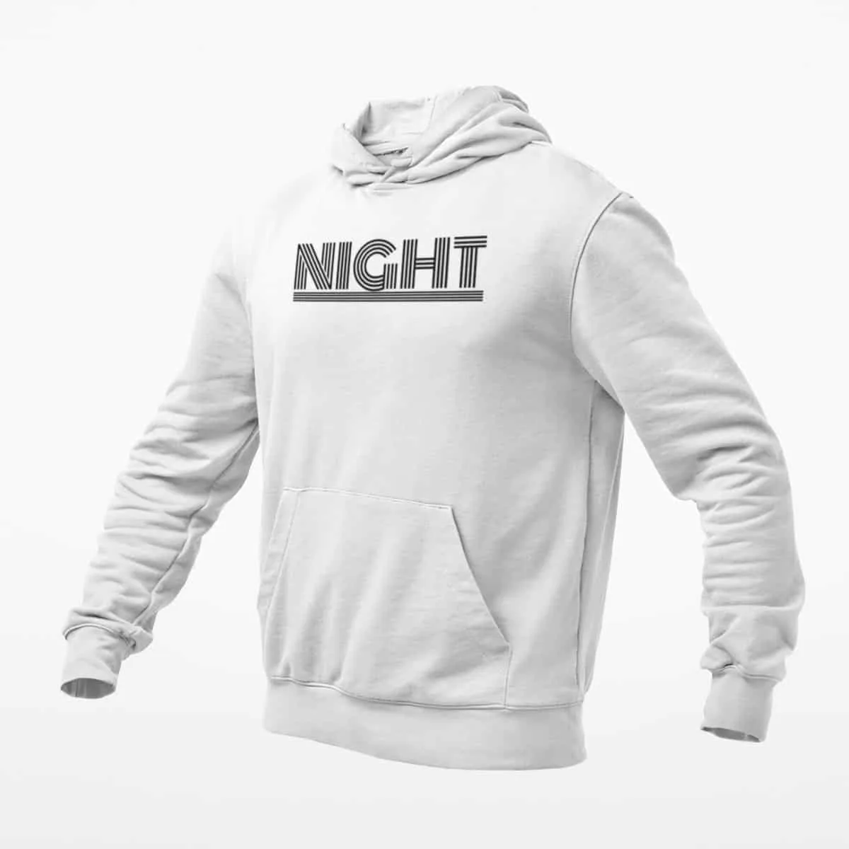 Night Hoodie, Night Logo White Hoodie, Hard Rock Merchandise