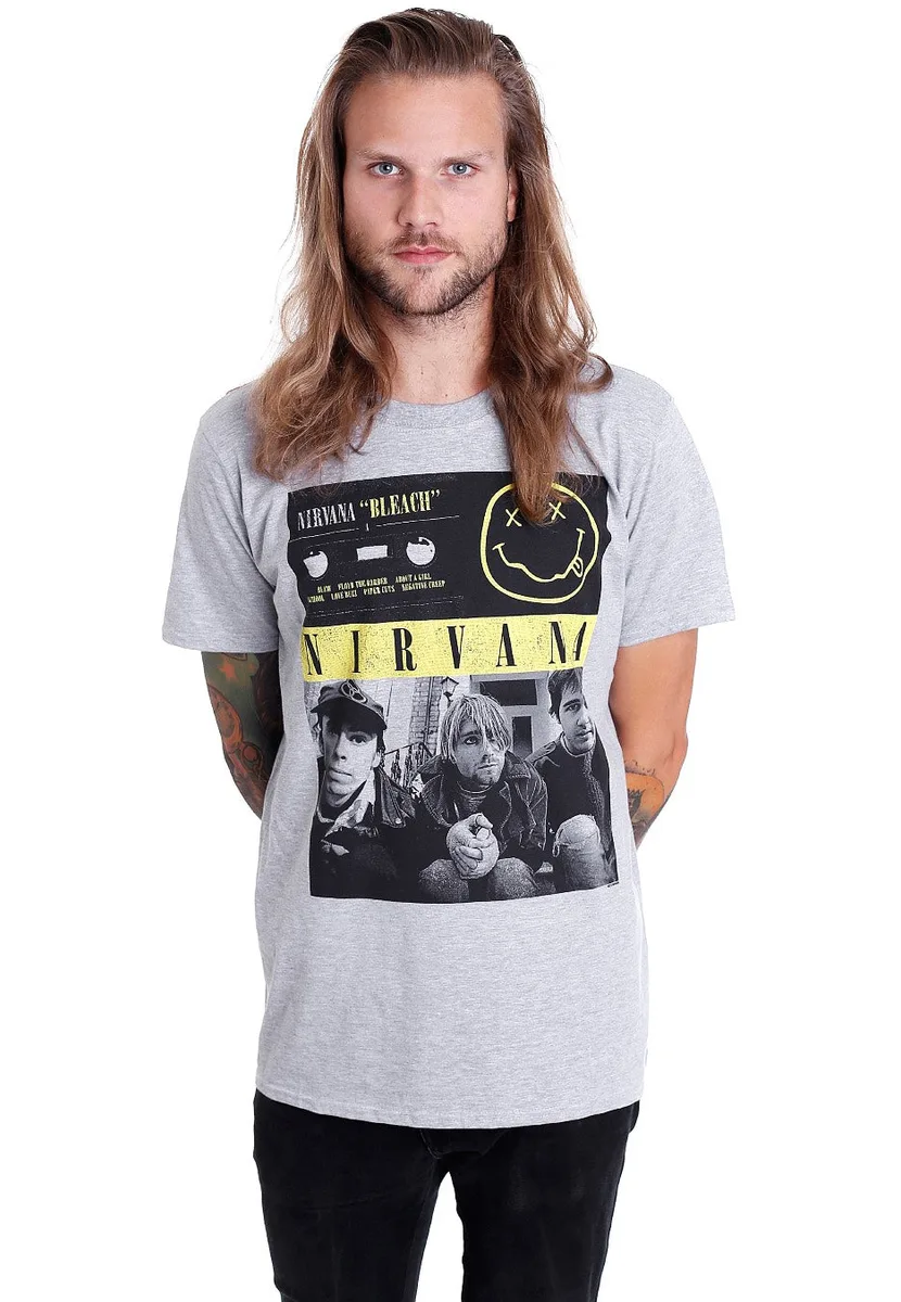 Nirvana Bleach Tape Photo Grey T-Shirt