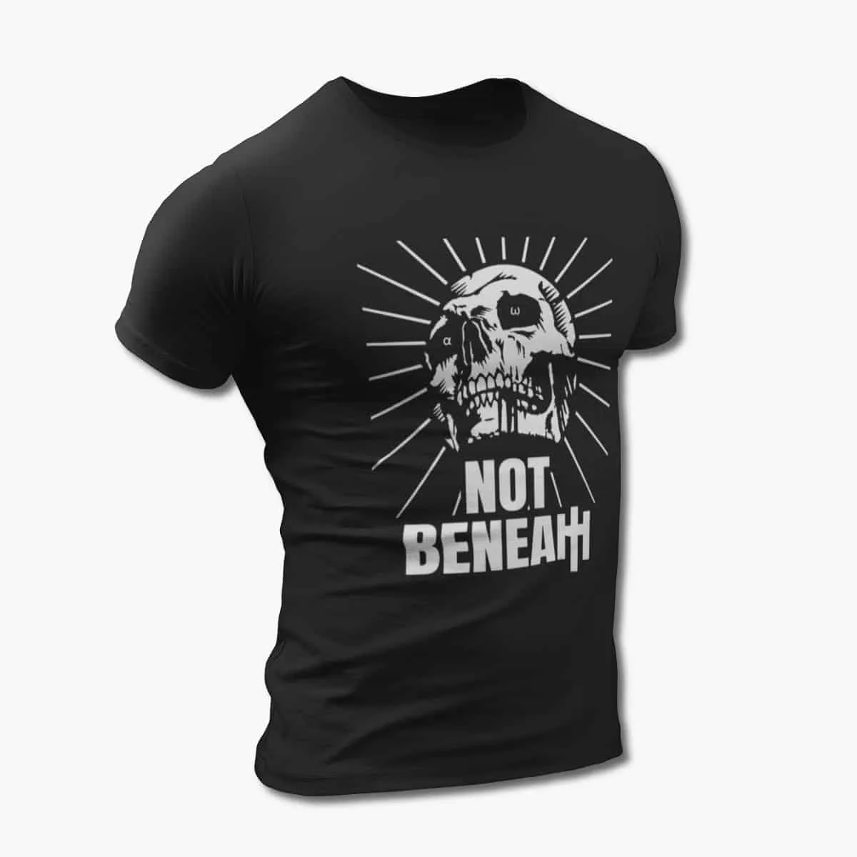 Not Beneath T-Shirt, Not Beneath Memento Mori Artwork Black T-Shirt, Metalcore Merchandise