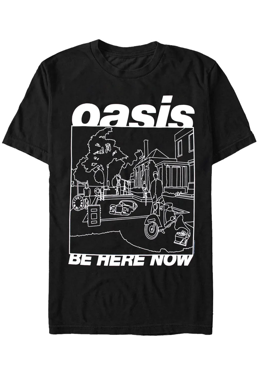 Oasis Be Here Now Line Drawing T-Shirt