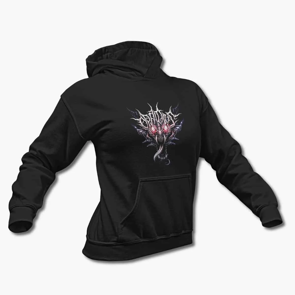 Ophidius Hoodie, Ophidius The Throat of the World Artwork Black Hooded Sweatshirt, Progressive Death Metal Merchandise