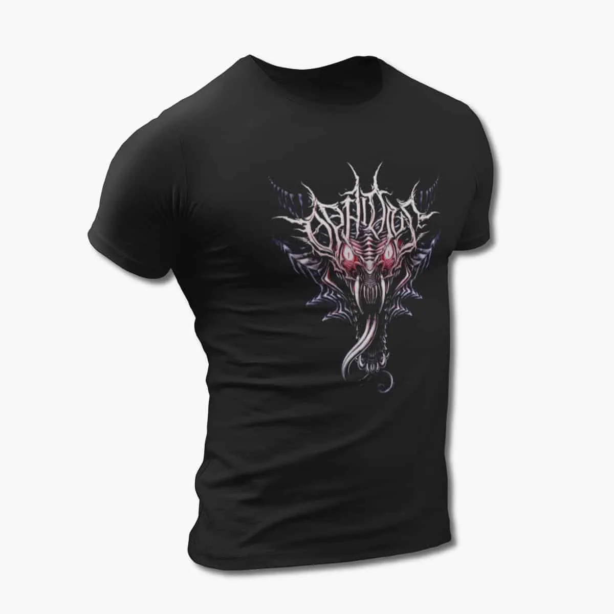 Ophidius T-Shirt, Ophidius The Throat of the World Artwork Black T-Shirt, Progressive Death Metal Merchandise