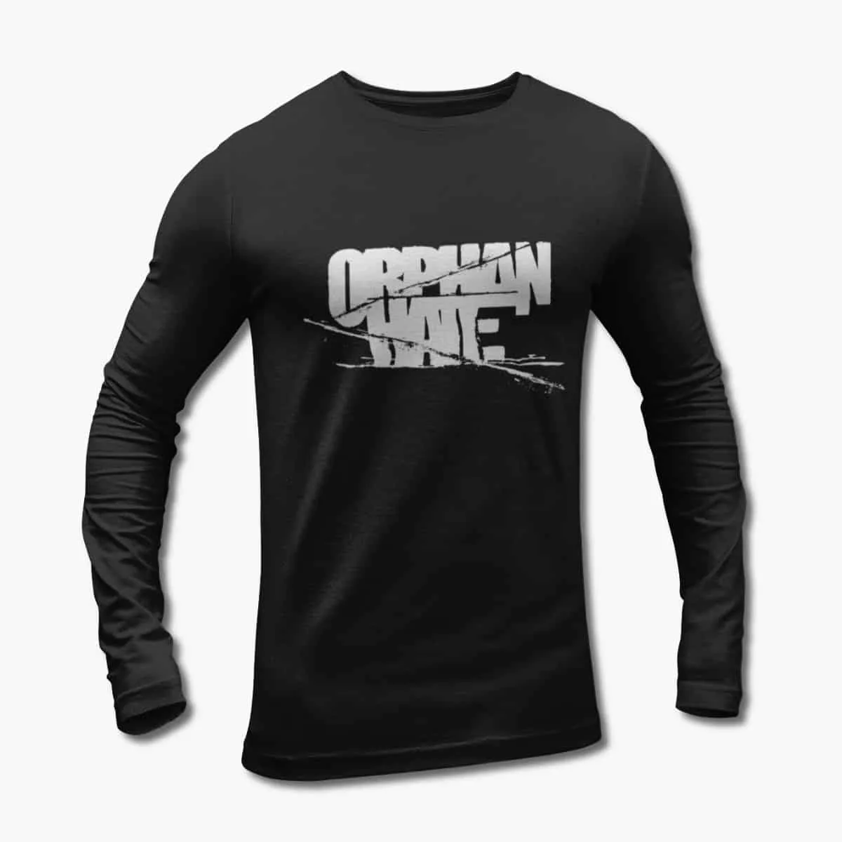 Orphan Hate Long Sleeve T-Shirt, Orphan Hate Logo Black Longsleeve T-Shirt, Melodic Thrash Metal Merchandise