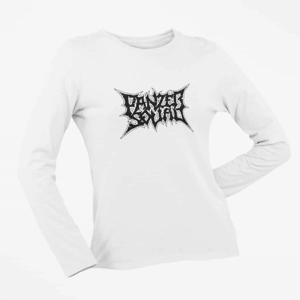 Panzer Squad Long Sleeve T-Shirt, Panzer Squad Logo White Long Sleeve T-Shirt, Black Metal Merchandise