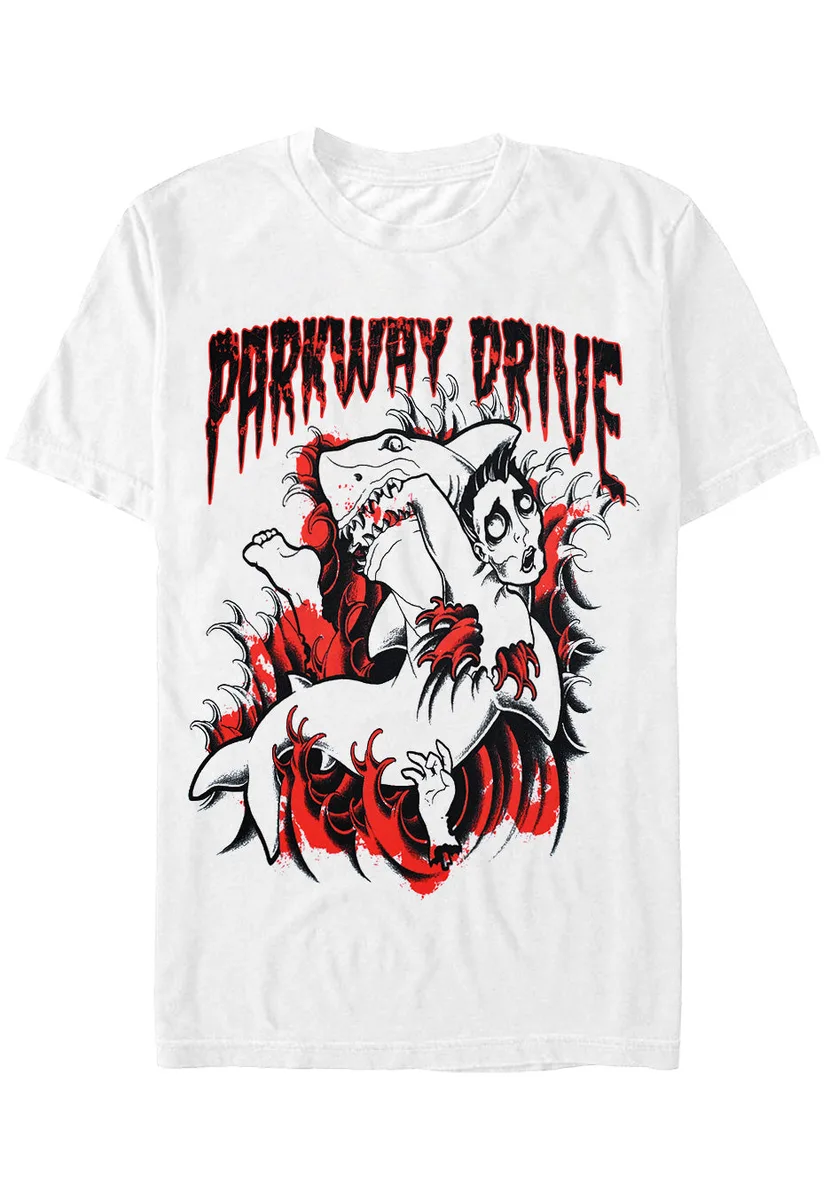 Parkway Drive Blood Shark Anniversary Edition White T-Shirt