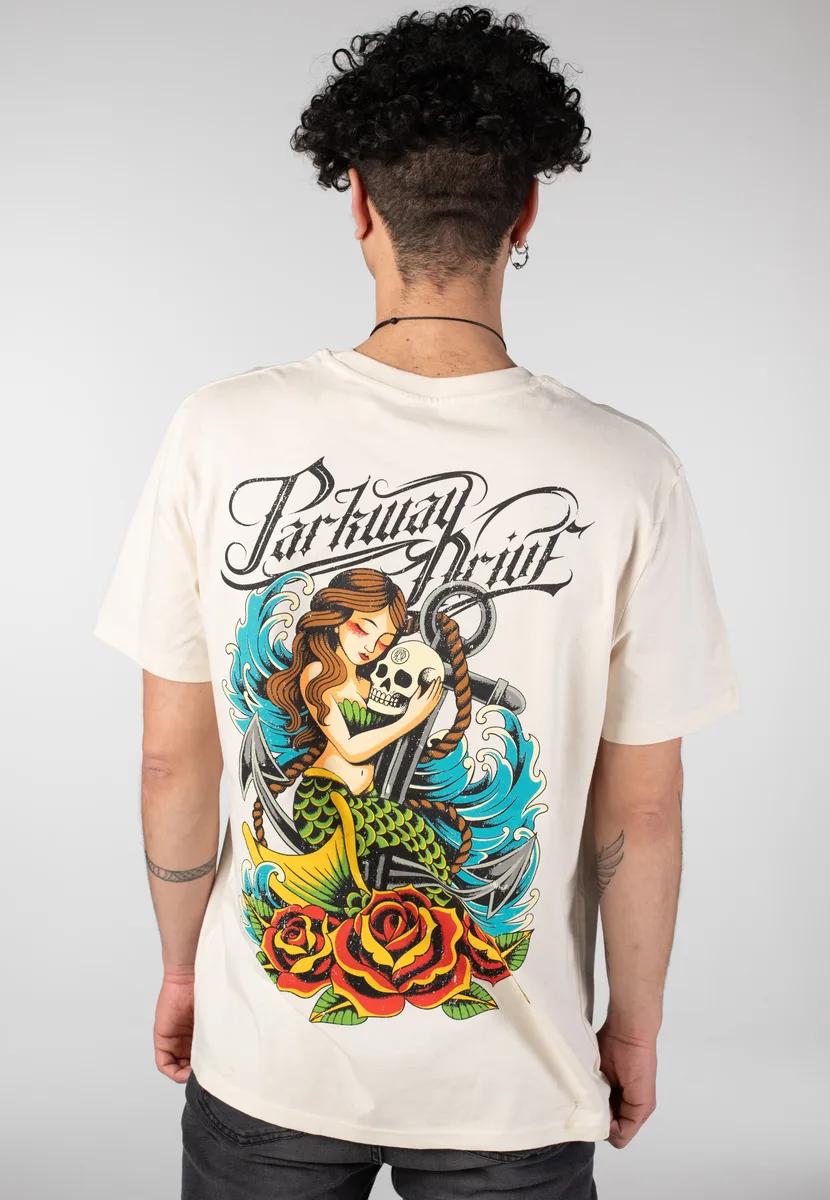 Parkway Drive Mermaid Anchor Natural Raw T-Shirt