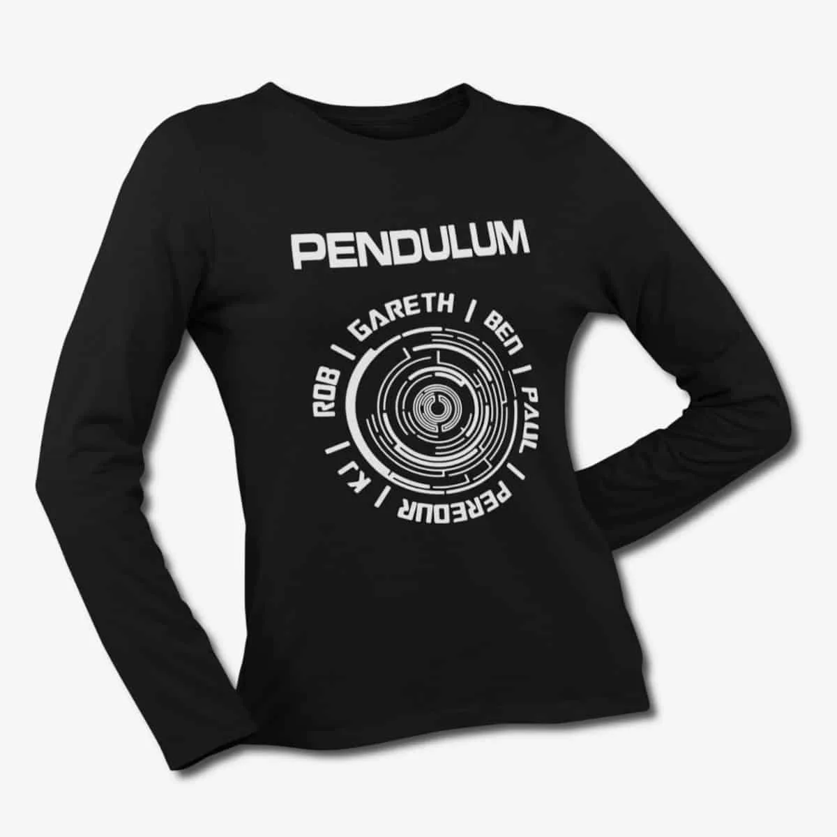 Pendulum Band Long Sleeve T-Shirt, Pendulum Logo Black Longsleeve T-Shirt, Electronic Rock Merchandise