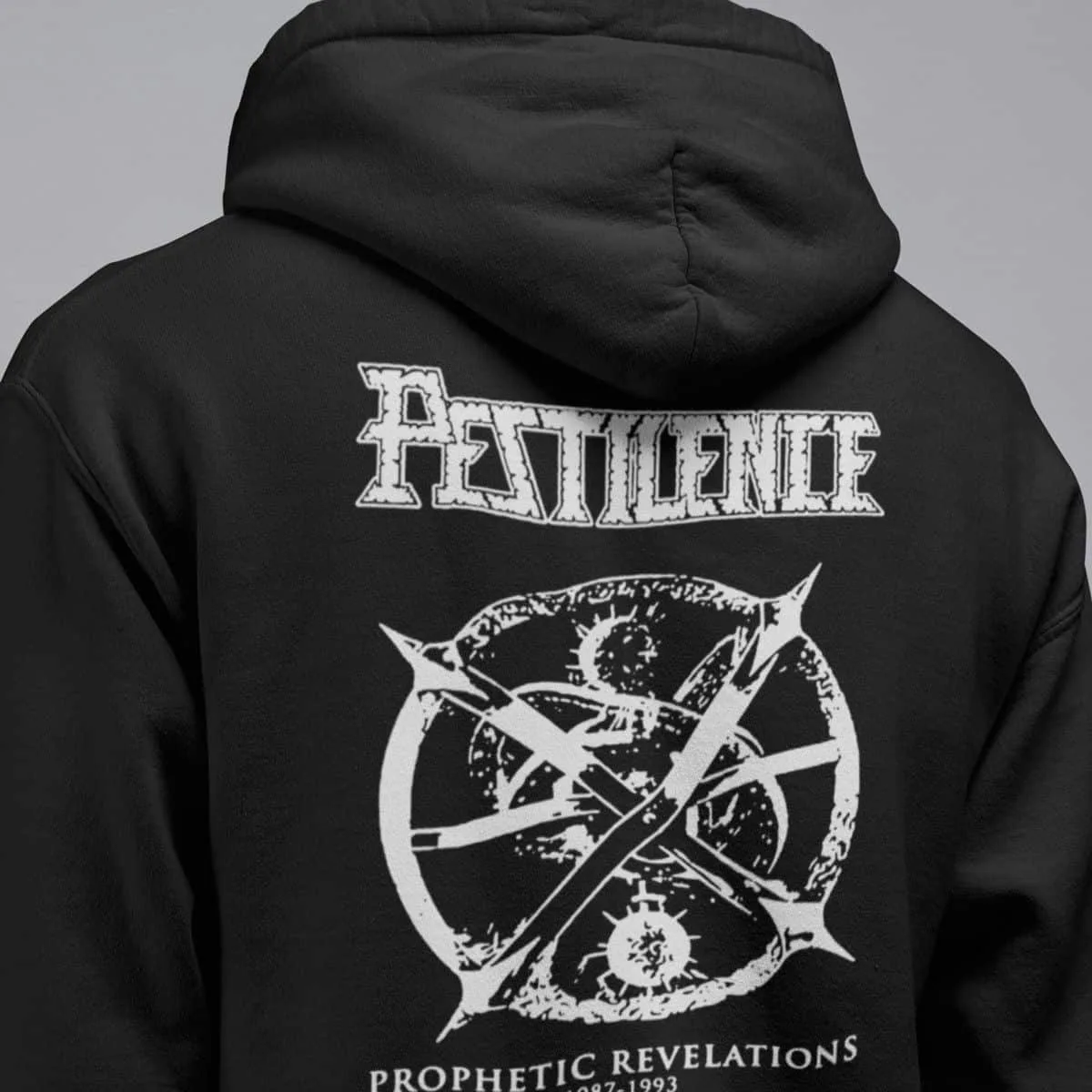 Pestilence Band Hoodie, Pestilence Prophetic Revelations Artwork Hooded Sweatshirt, Death Metal Merch