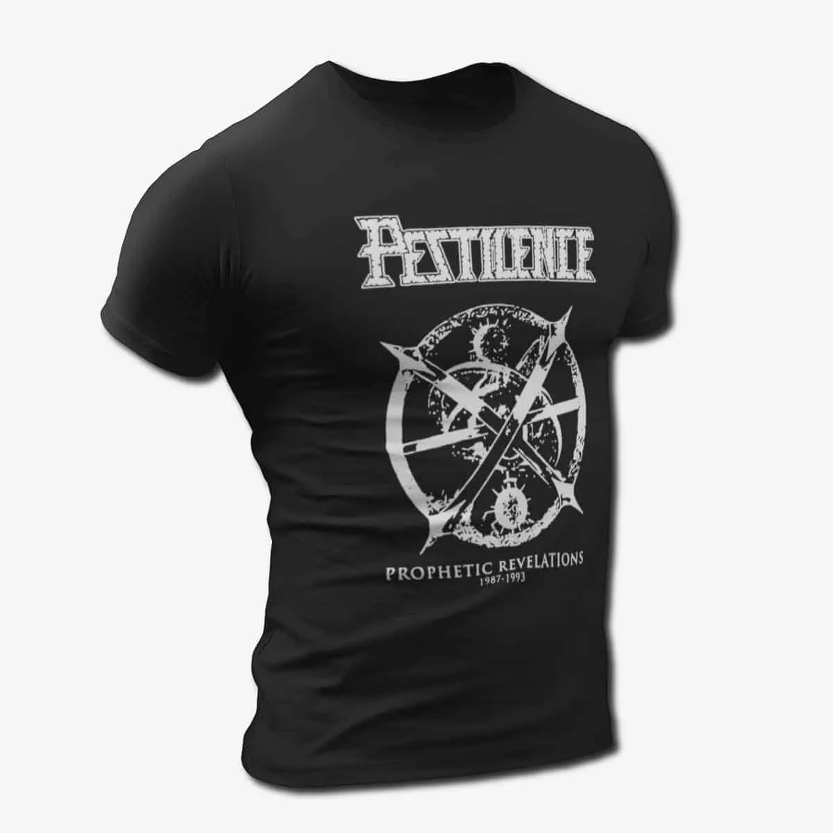 Pestilence Band T-Shirt, Pestilence Prophetic Revelations 1987-1993 Artwork T-Shirt, Progressive Death Metal Merch