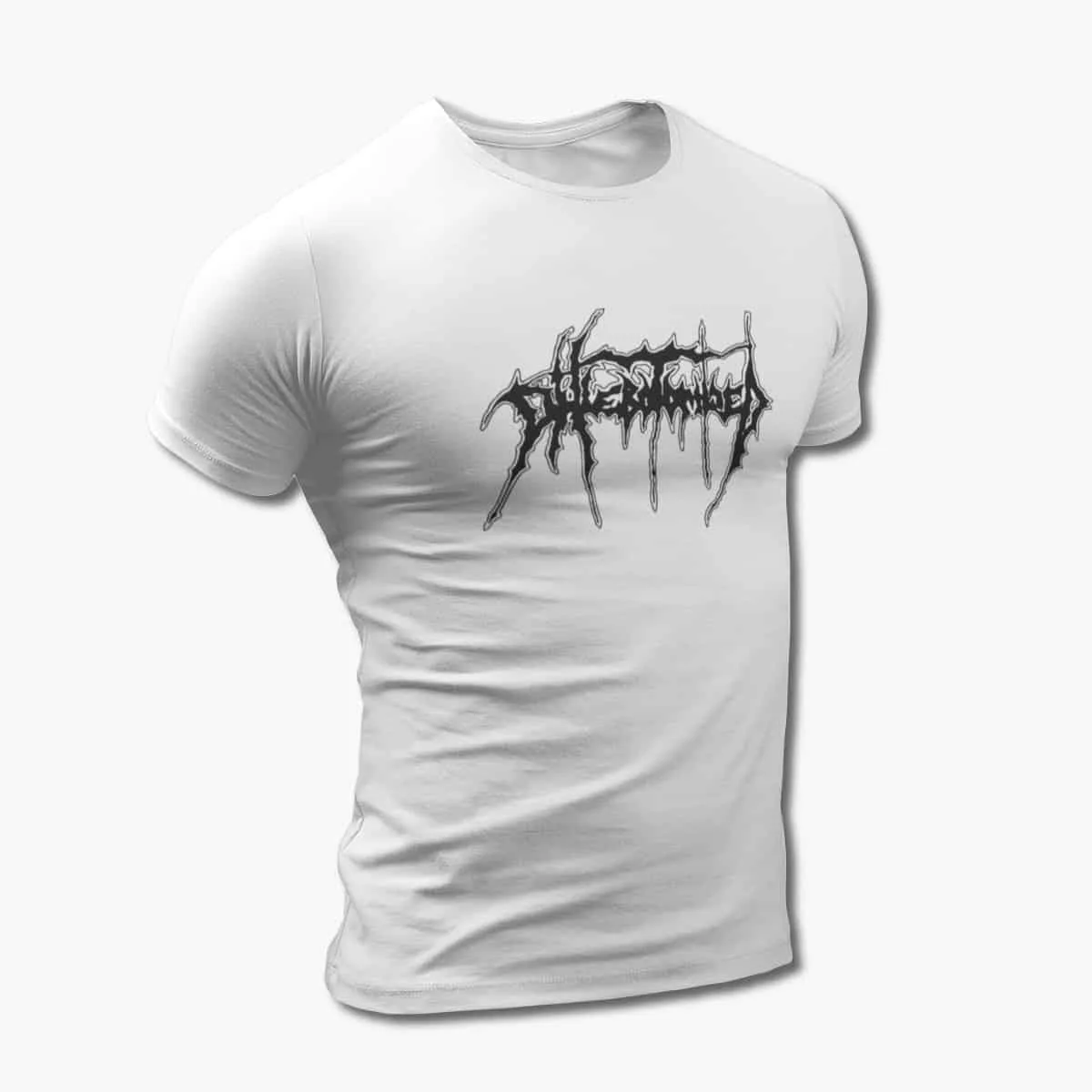 Phlebotomized T-Shirt, Phlebotomized Logo White T-Shirt, Death Metal, Doom Metal Merchandise