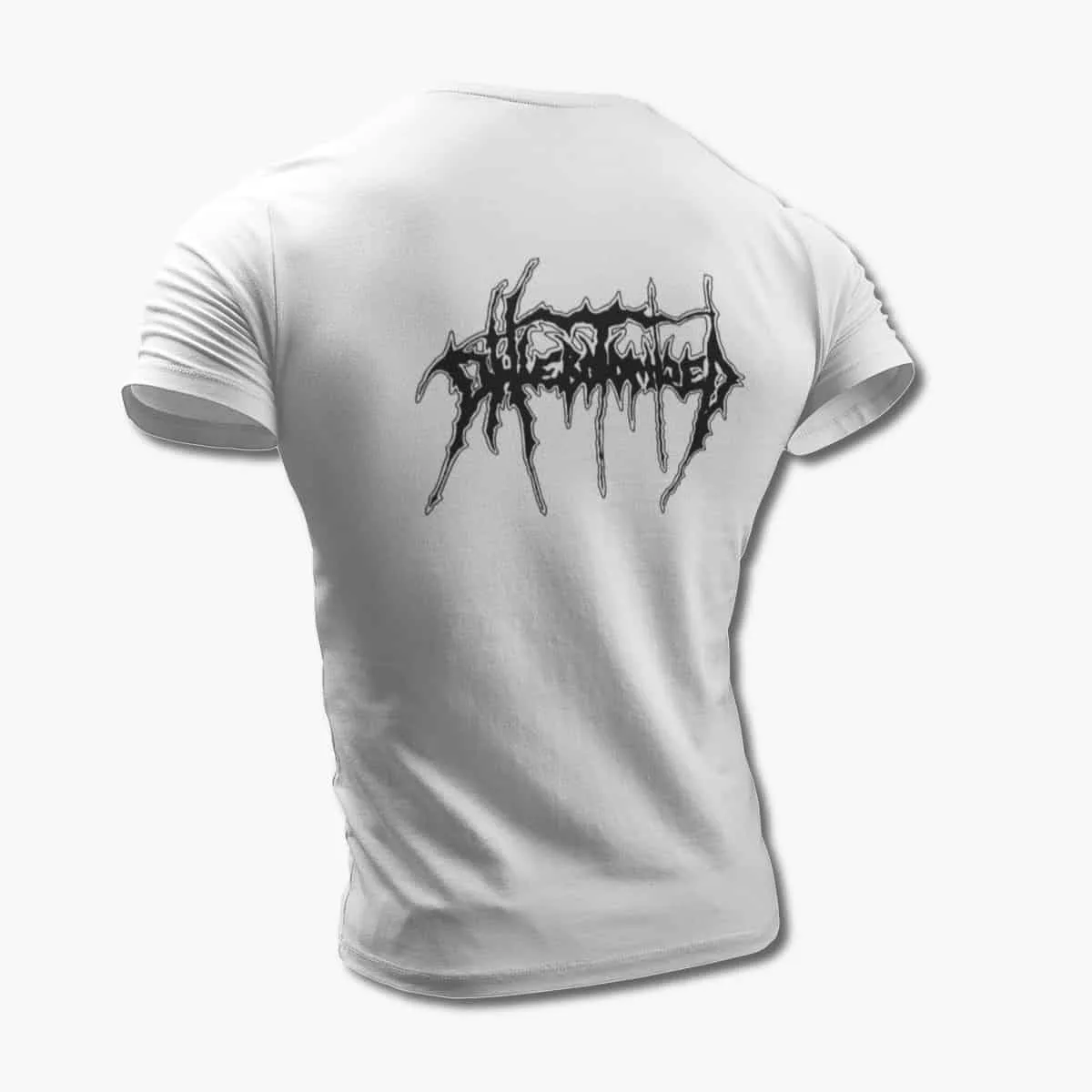 Phlebotomized T-Shirt, Phlebotomized Logo White T-Shirt, Death Metal, Doom Metal Merchandise