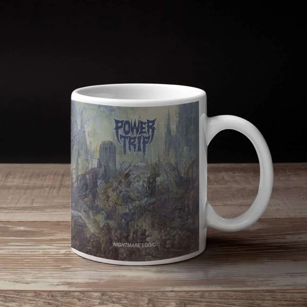 Power Trip Band Coffee Mug, Power Trip Nightmare Logic Mug