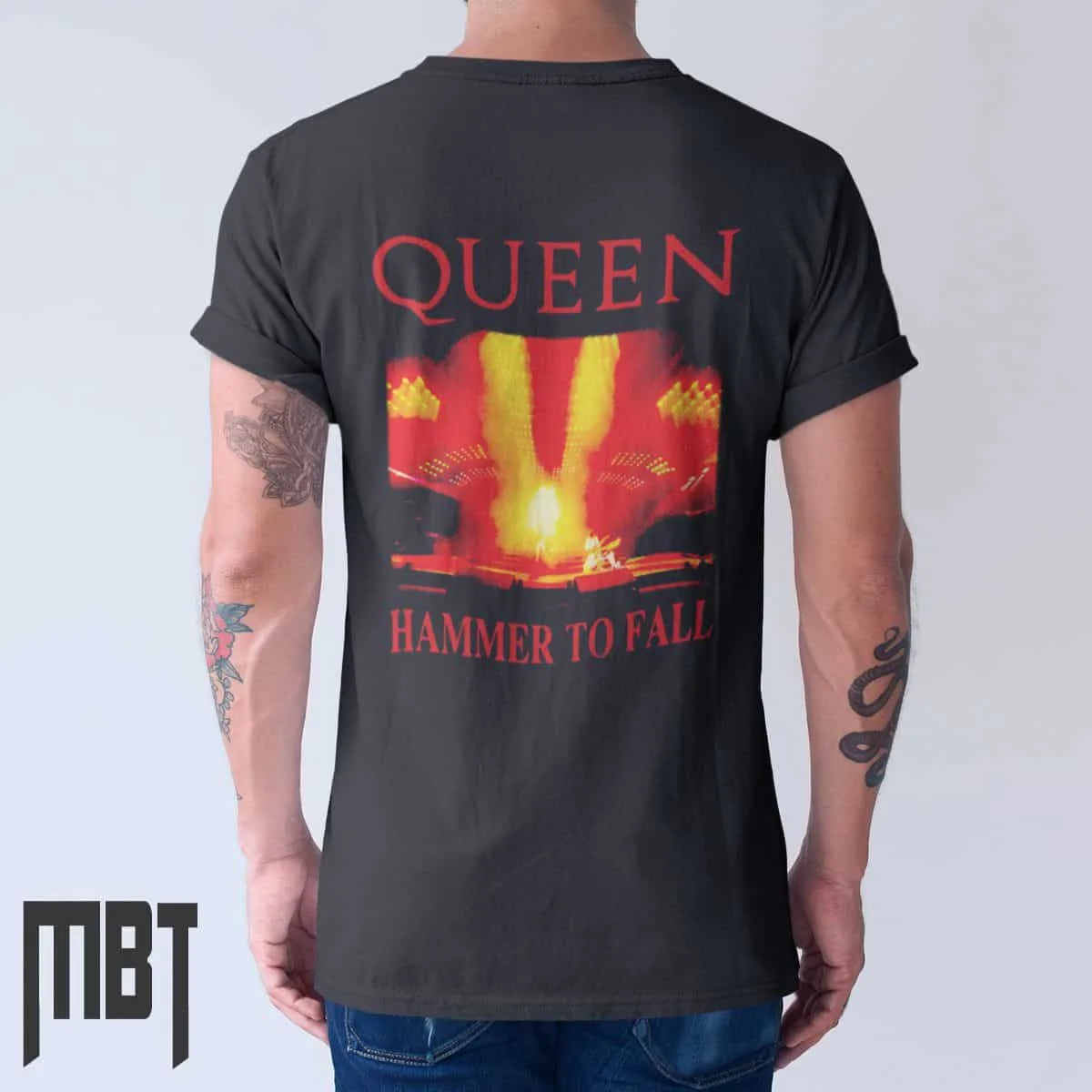 Quenn Band T-Shirt, Quenn Hammer To Fall Cover T-Shirt, Heavy Metal Merch