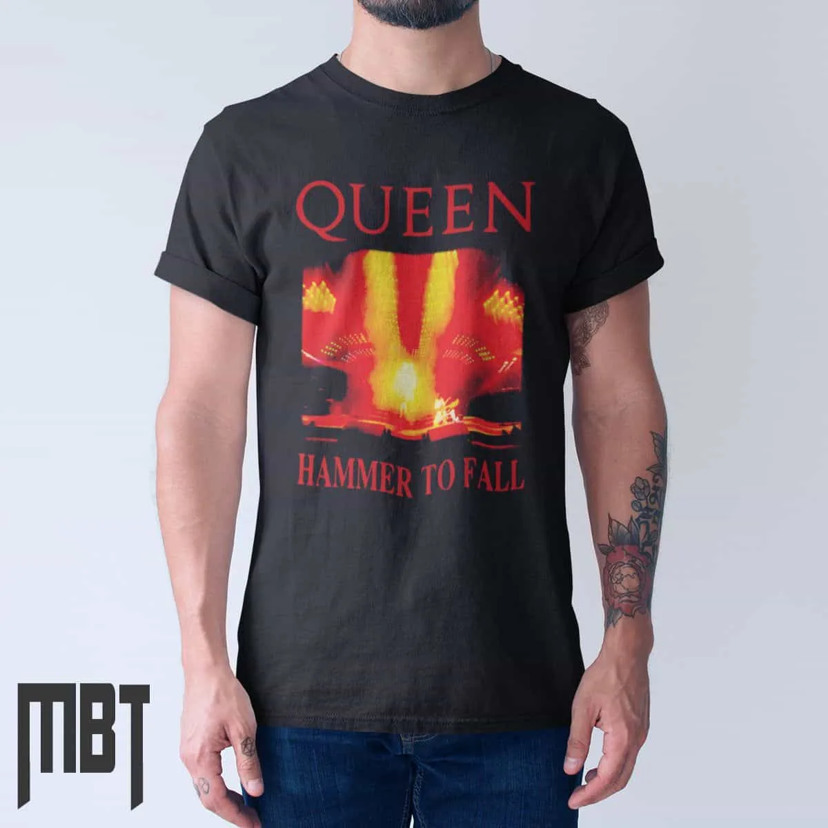 Quenn Band T-Shirt, Quenn Hammer To Fall Cover T-Shirt, Heavy Metal Merch